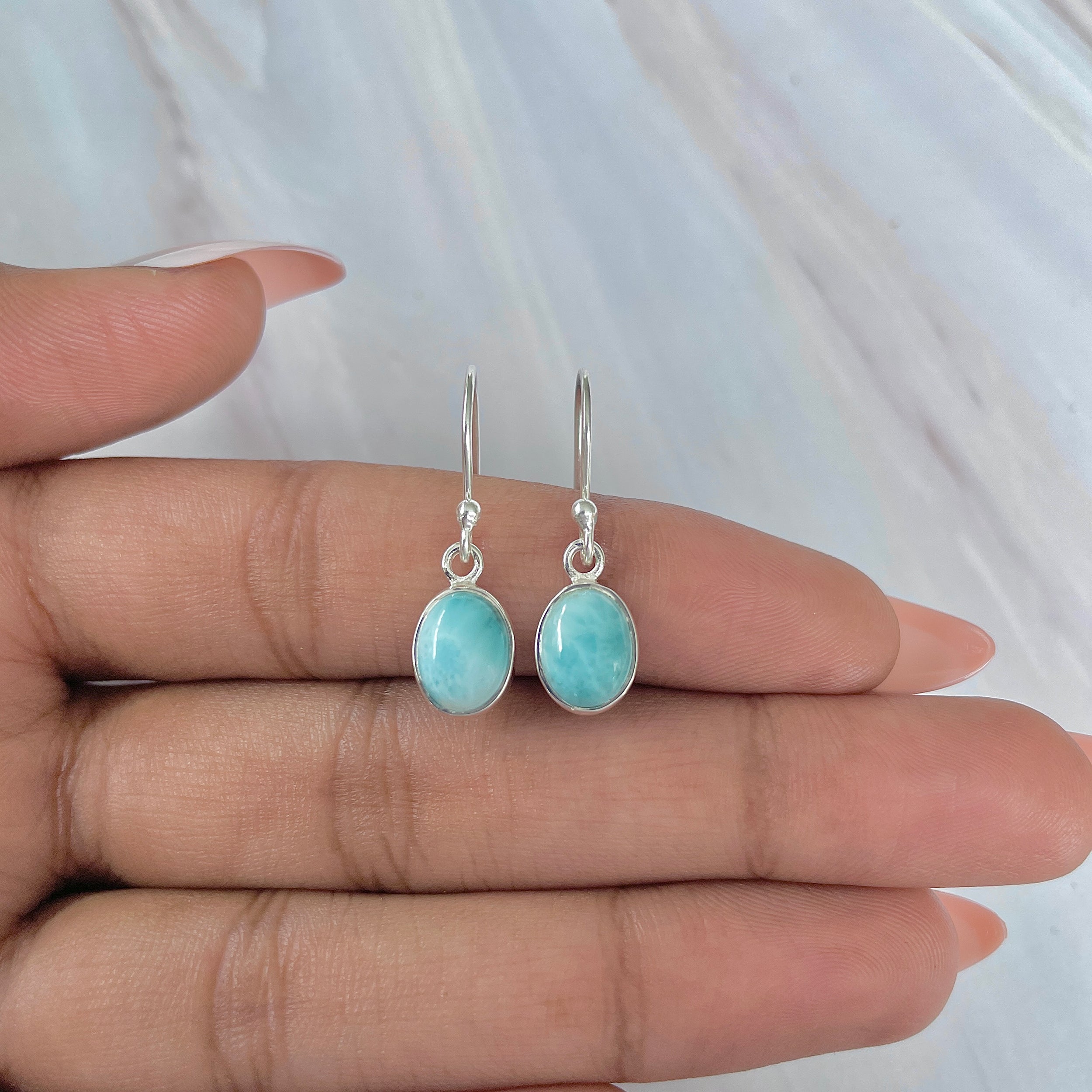 Larimar Earring-(LAR-E-1086.)