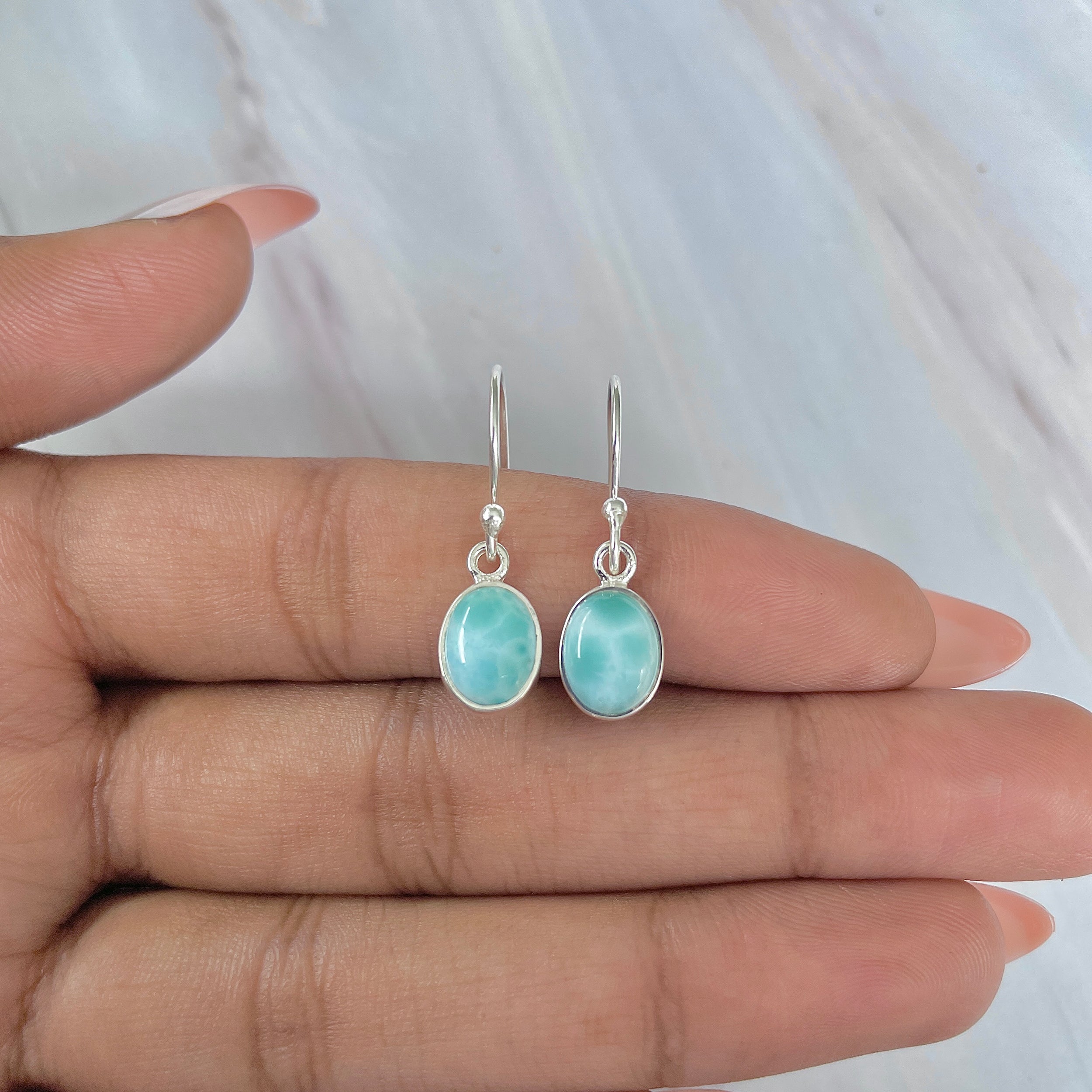 Larimar Earring-(LAR-E-1089.)