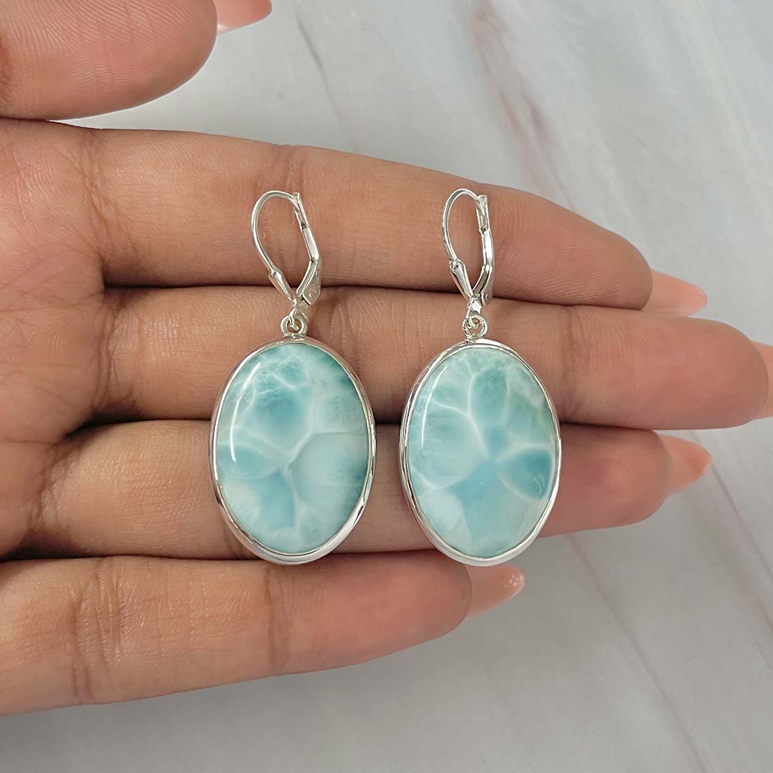 Larimar Earring-(LAR-E-109.)