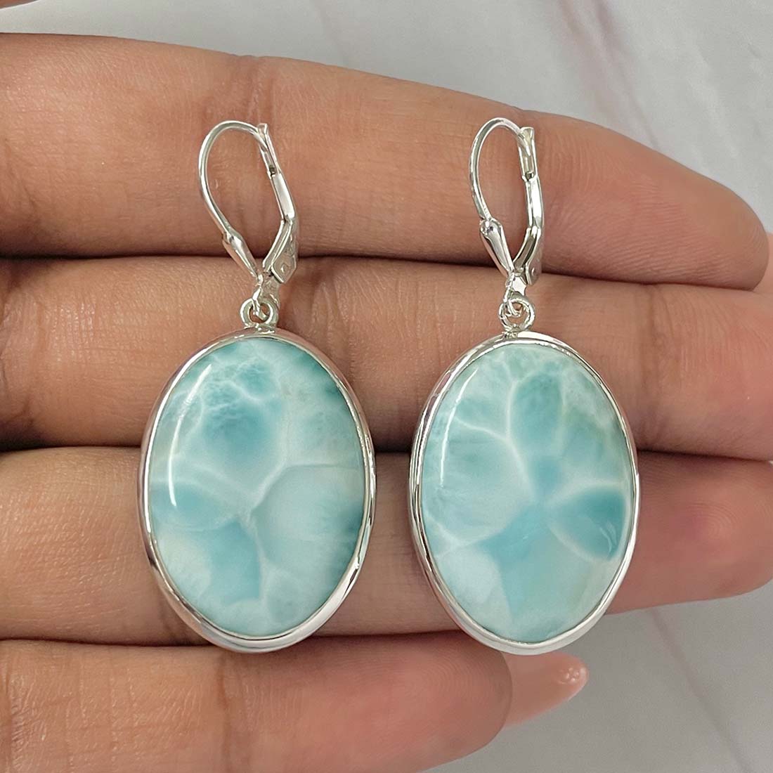 Larimar Earring-(LAR-E-109.)