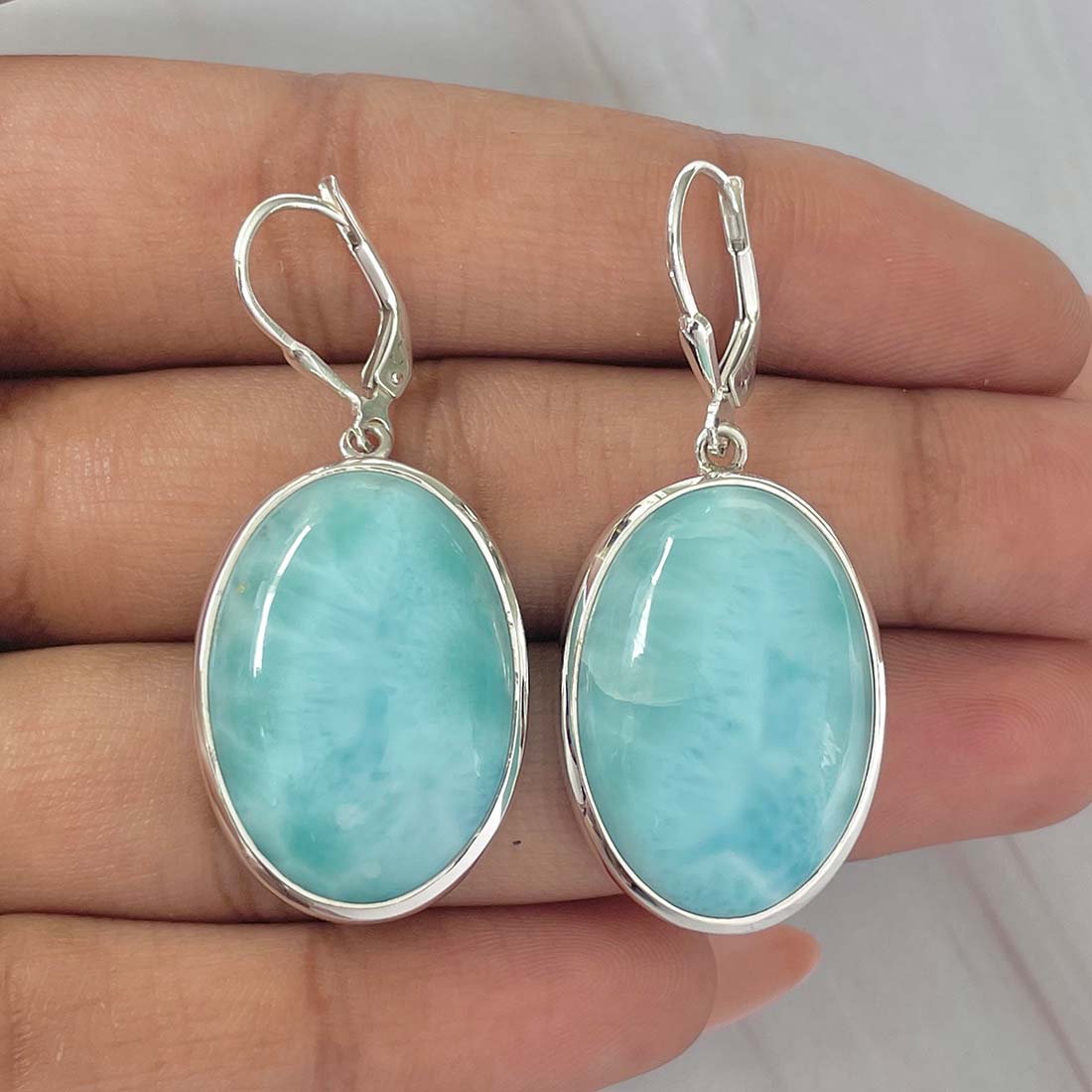 Larimar Earring-(LAR-E-110.)