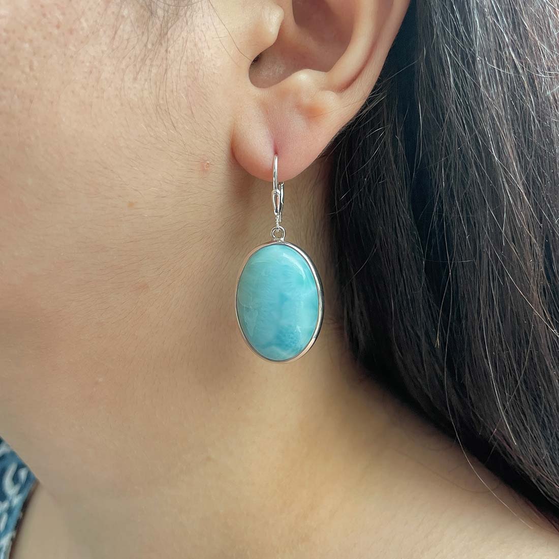 Larimar Earring-(LAR-E-110.)