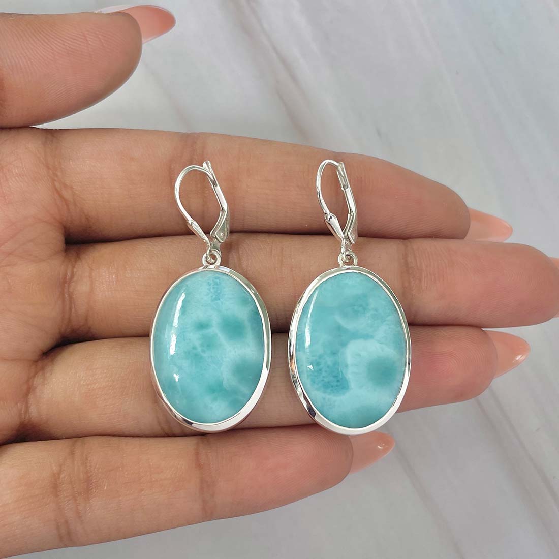 Larimar Earring-(LAR-E-111.)