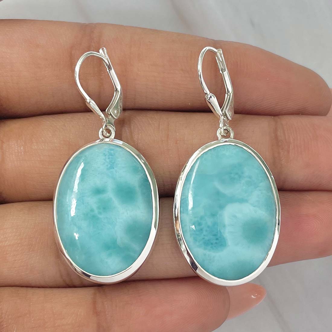 Larimar Earring-(LAR-E-111.)
