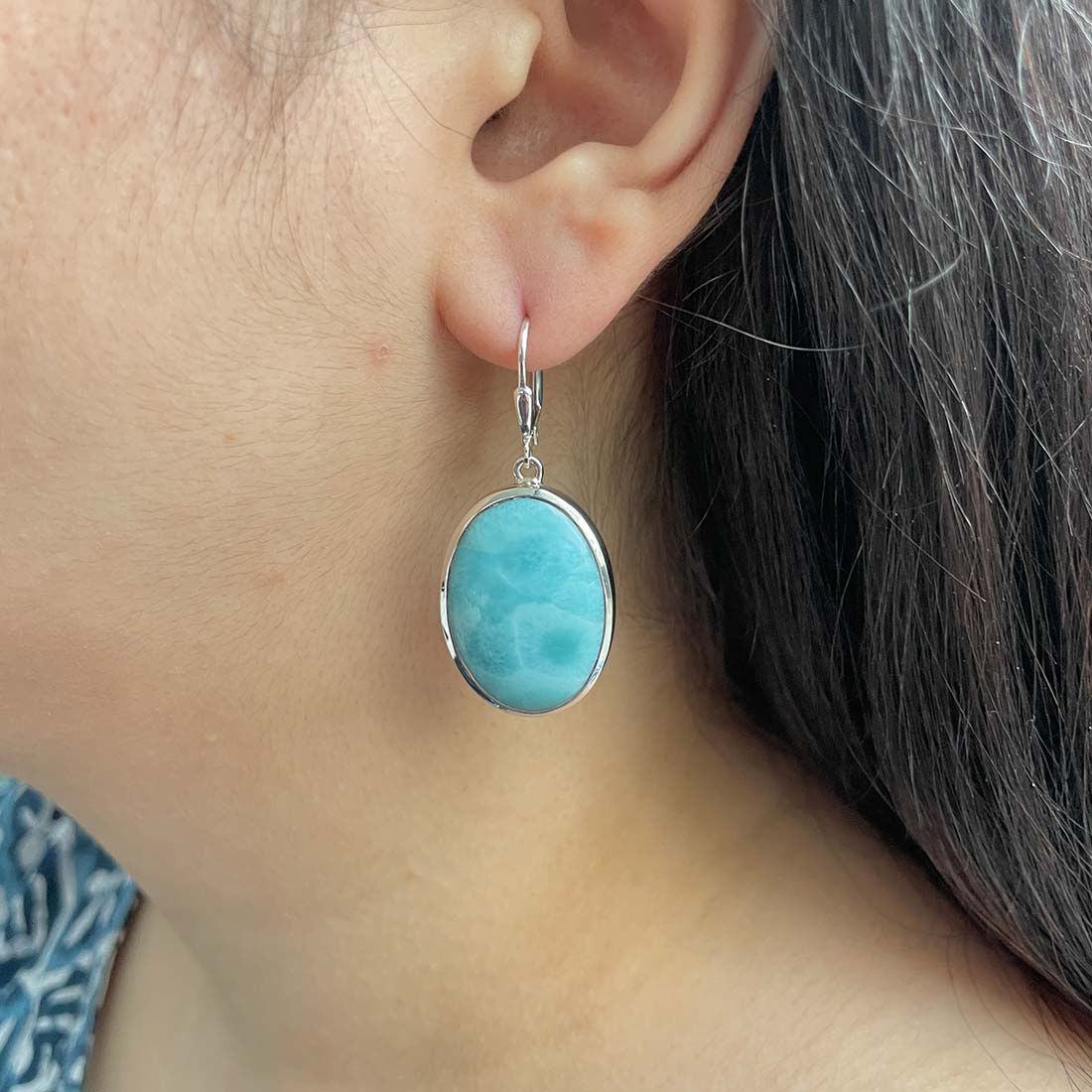 Larimar Earring-(LAR-E-111.)