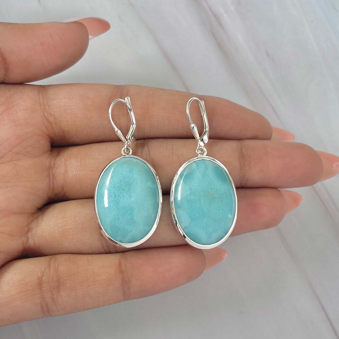 Larimar Earring-(LAR-E-112.)