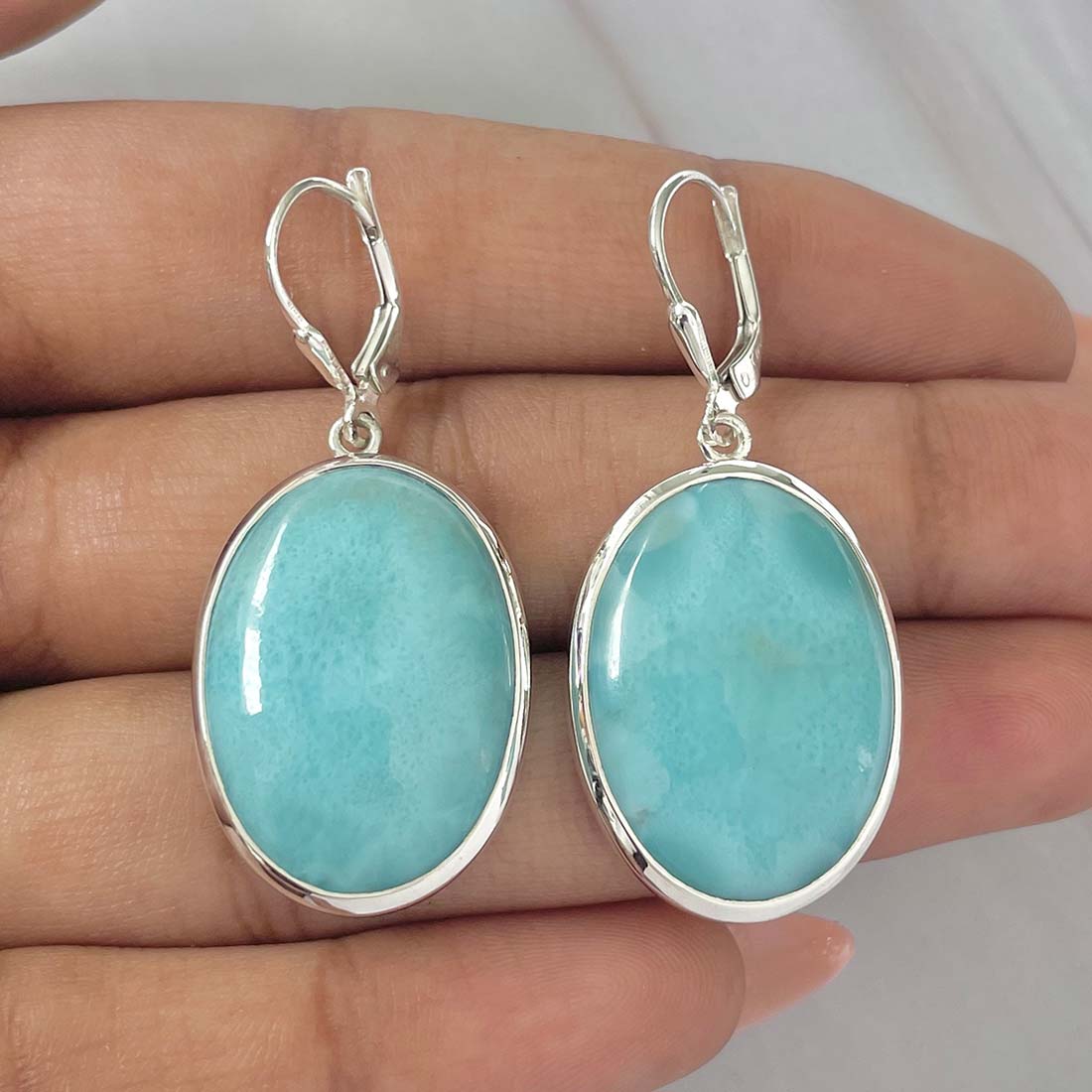 Larimar Earring-(LAR-E-112.)