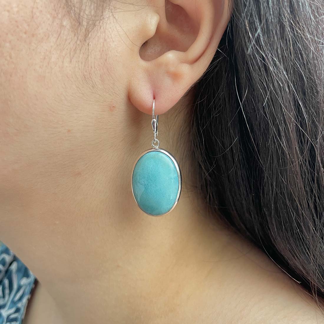 Larimar Earring-(LAR-E-112.)