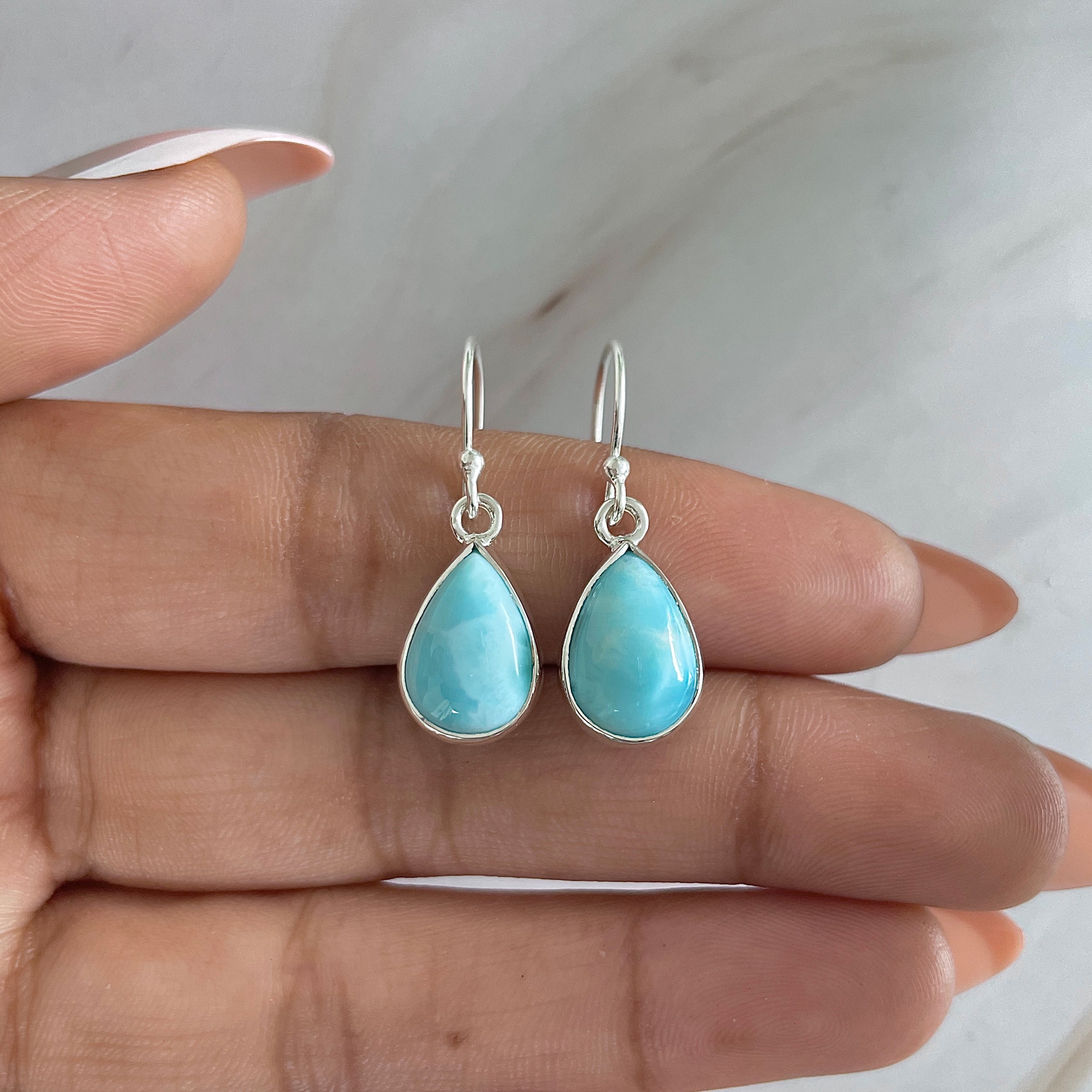Larimar Earring-(LAR-E-1125.)