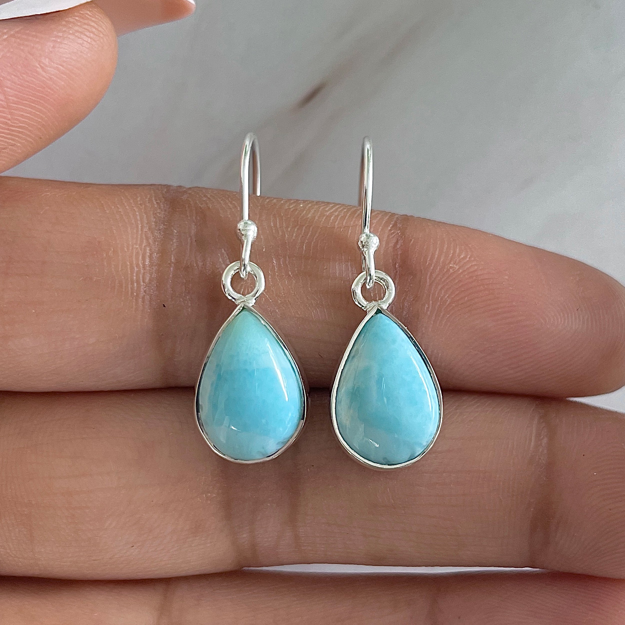 Larimar Earring-(LAR-E-1128.)