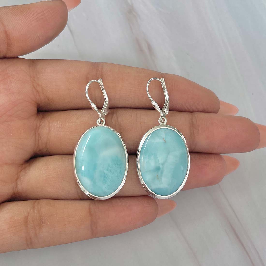 Larimar Earring-(LAR-E-113.)
