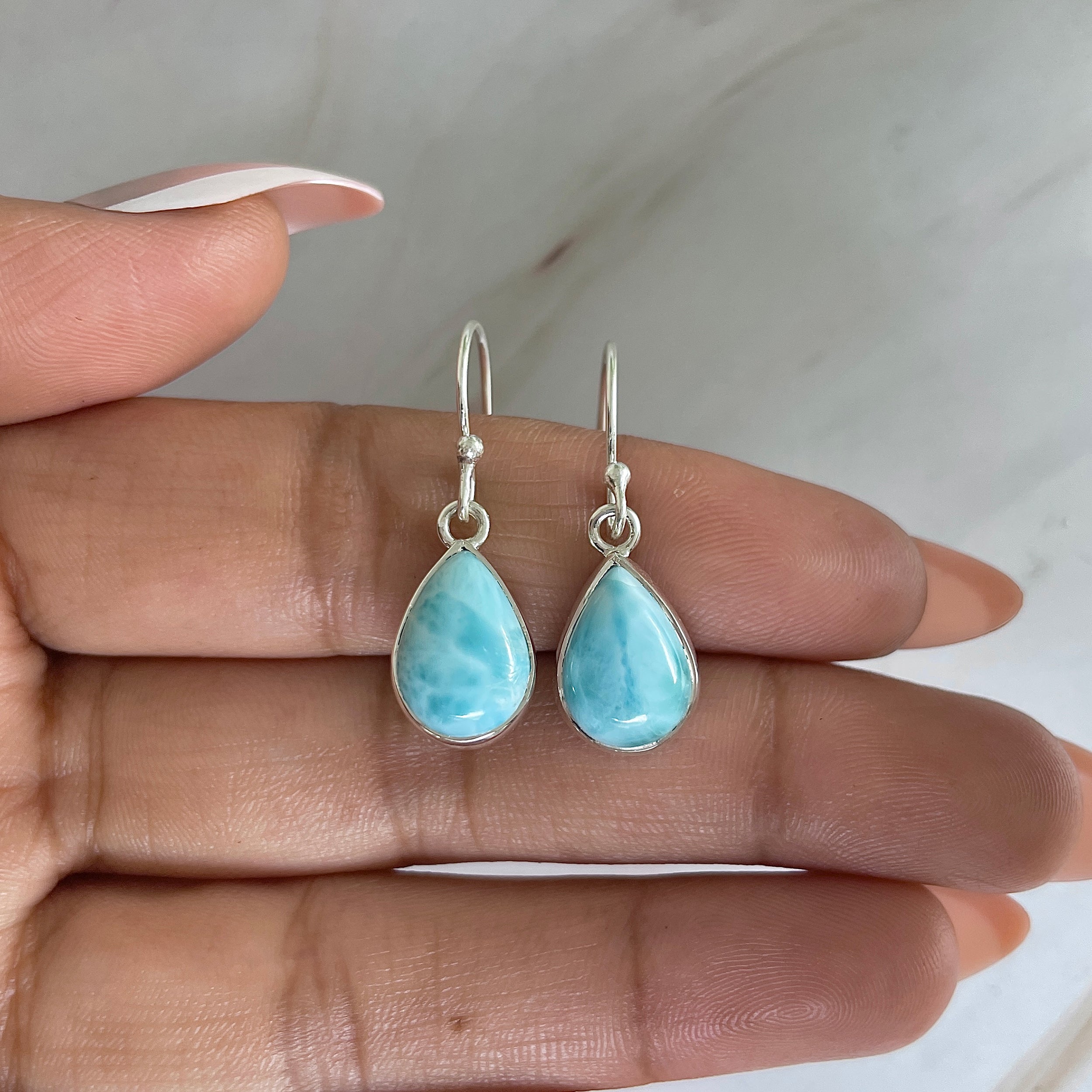 Larimar Earring-(LAR-E-1138.)