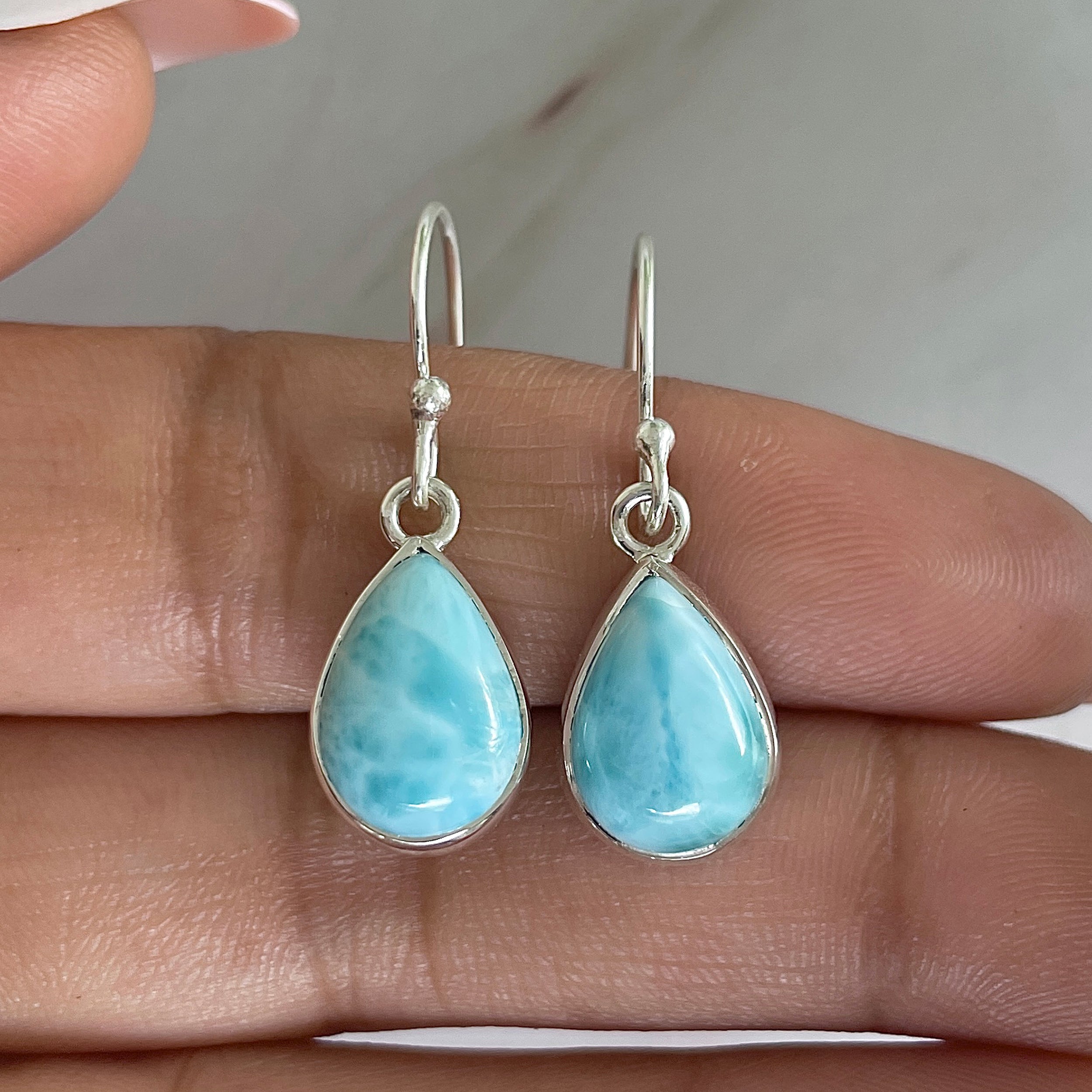 Larimar Earring-(LAR-E-1138.)