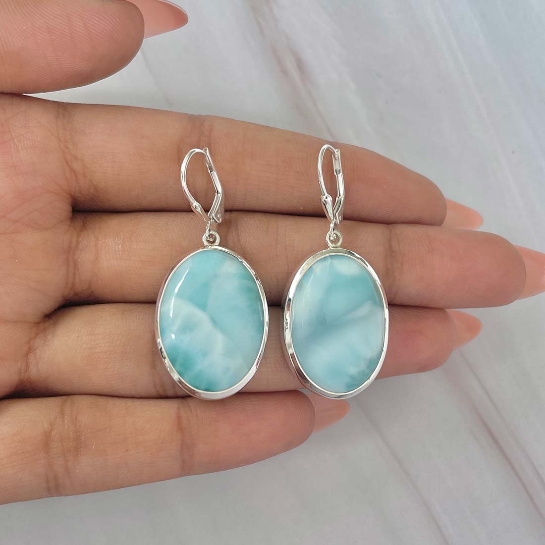 Larimar Earring-(LAR-E-114.)