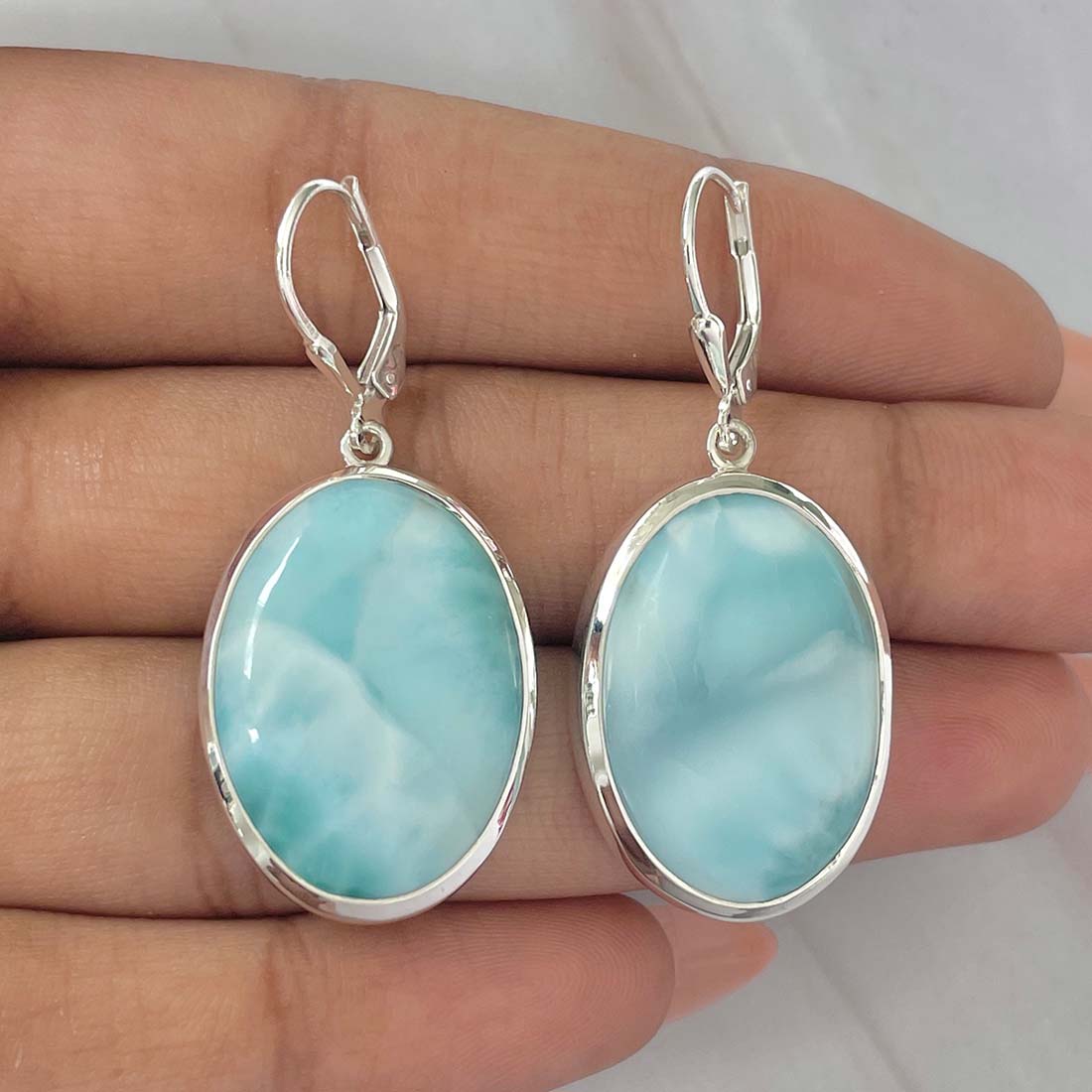 Larimar Earring-(LAR-E-114.)