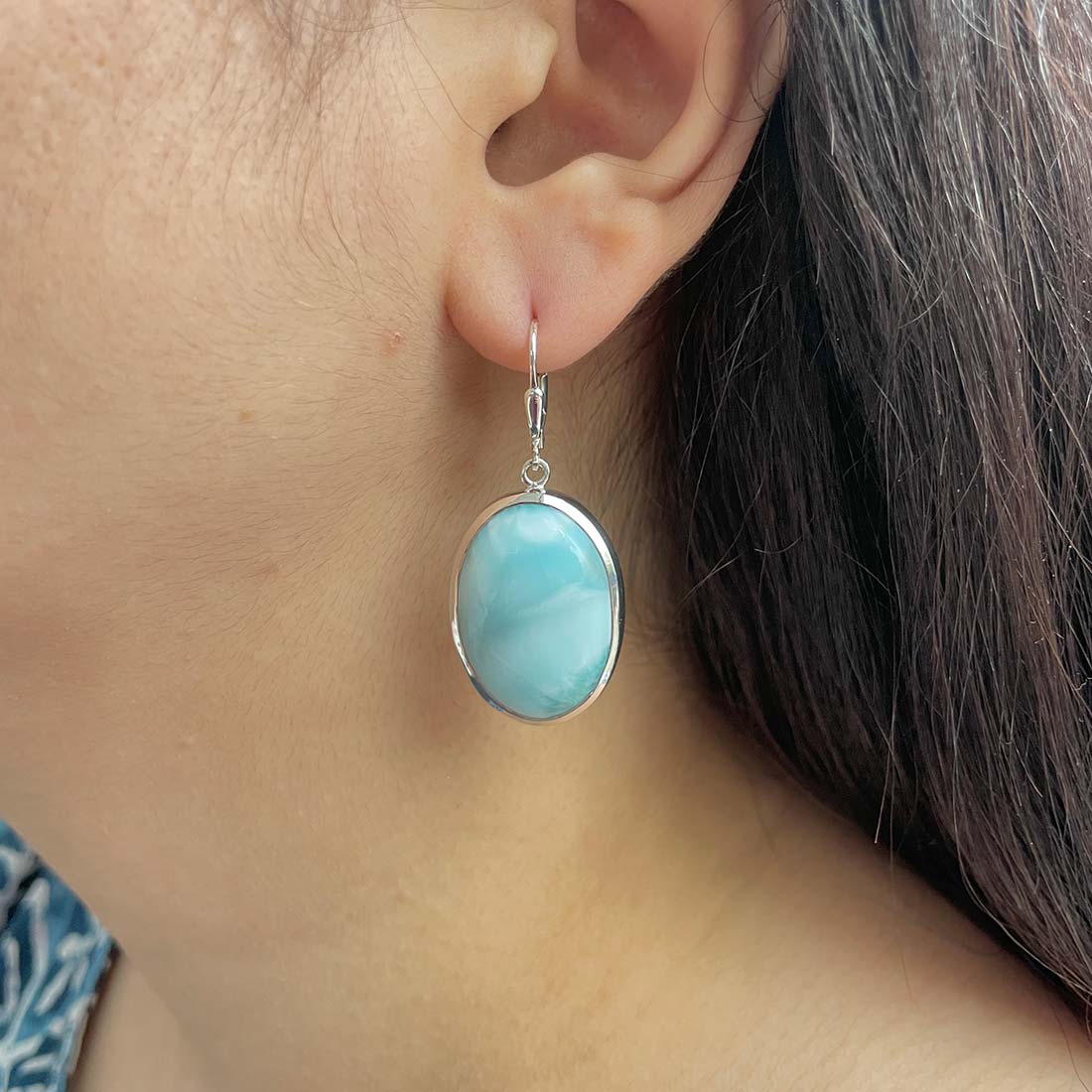 Larimar Earring-(LAR-E-114.)