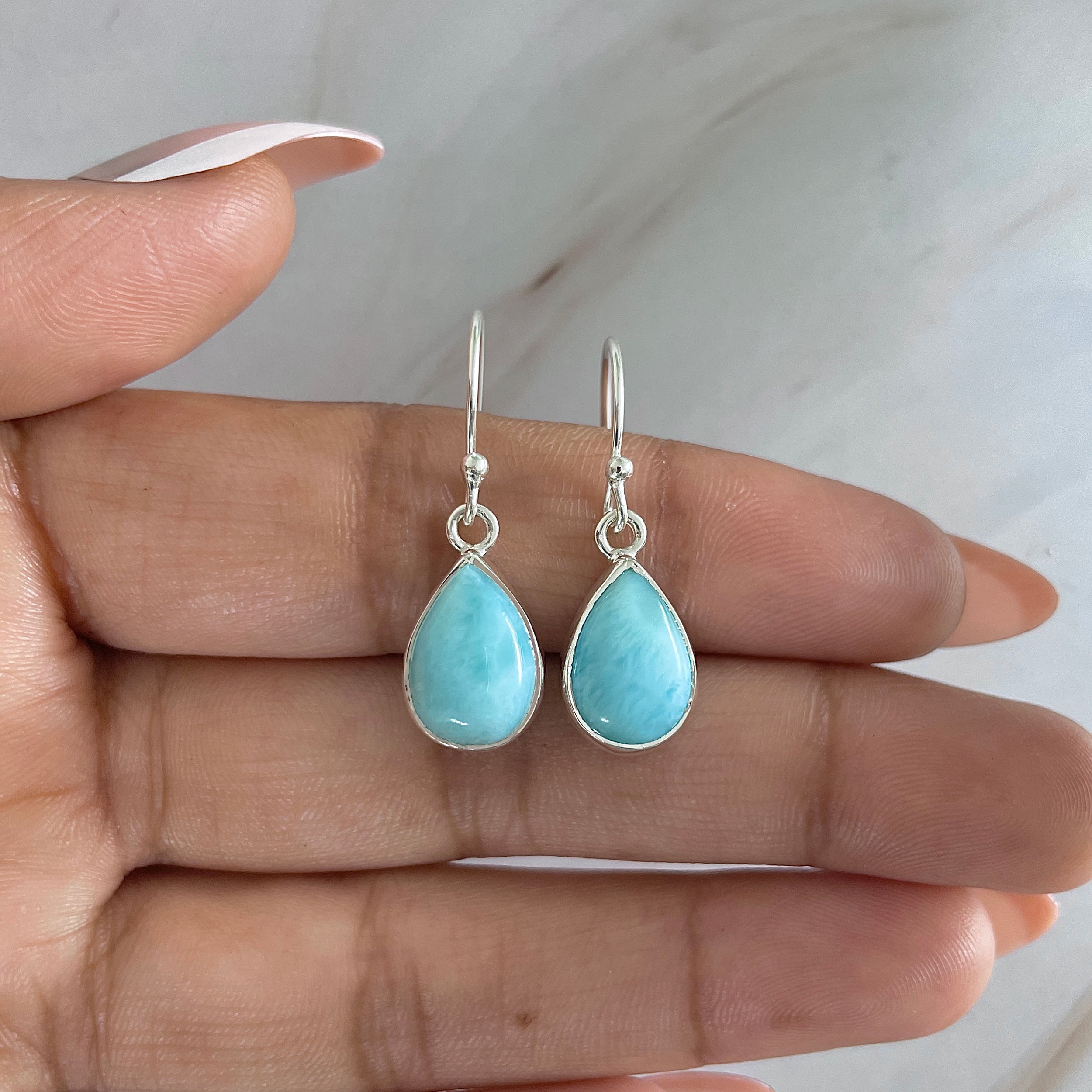 Larimar Earring-(LAR-E-1149.)