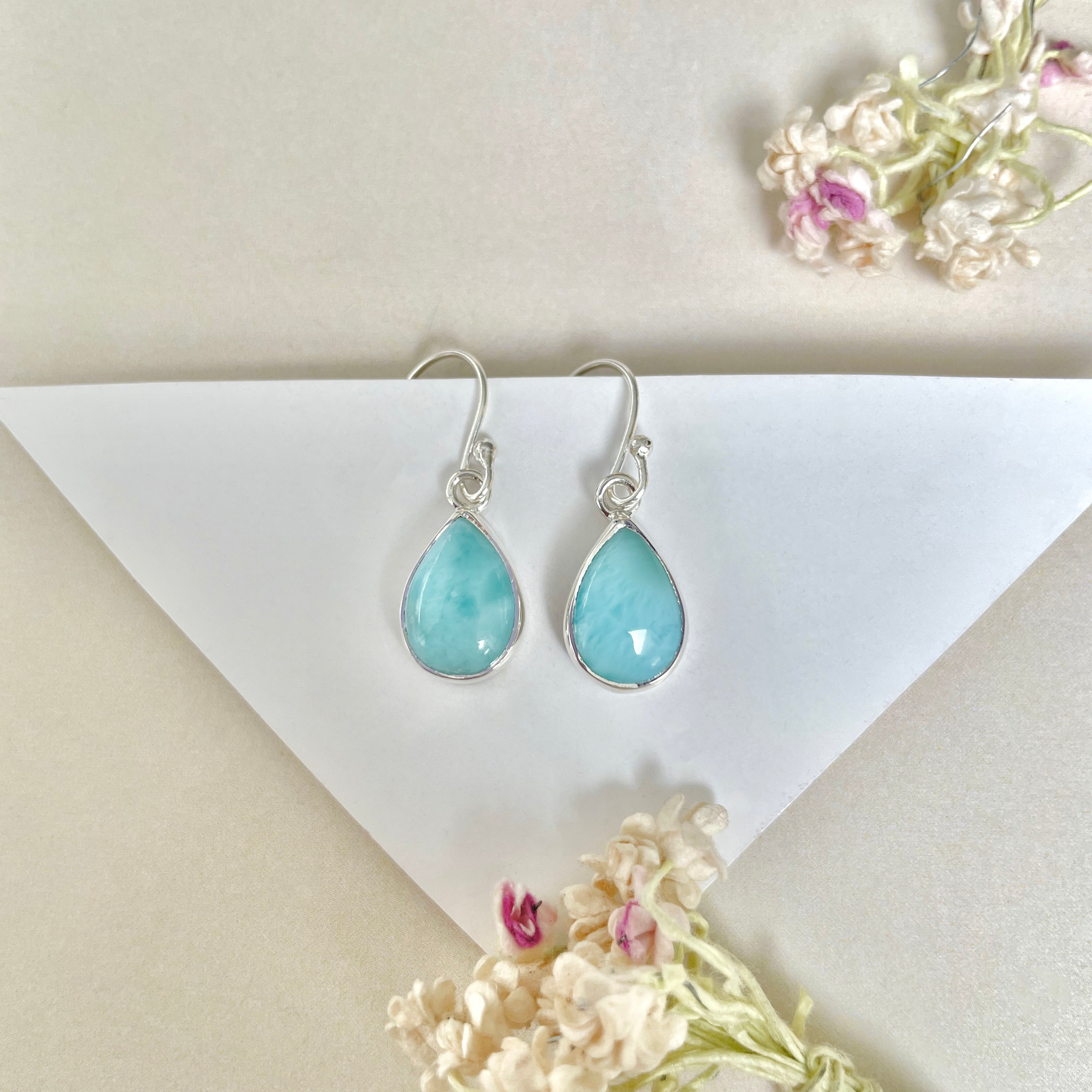 Larimar Earring-(LAR-E-1149.)