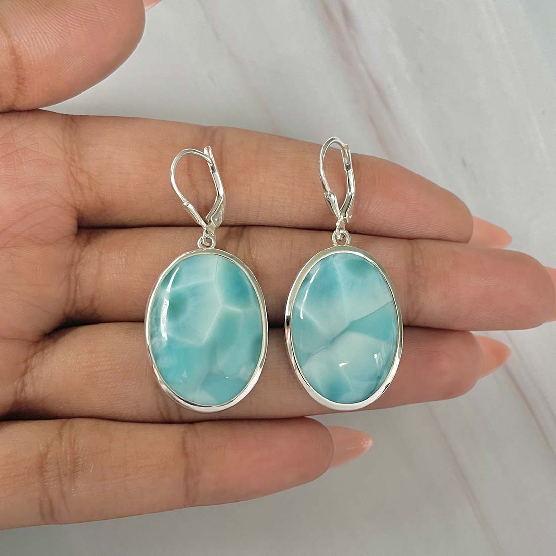 Larimar Earring-(LAR-E-115.)