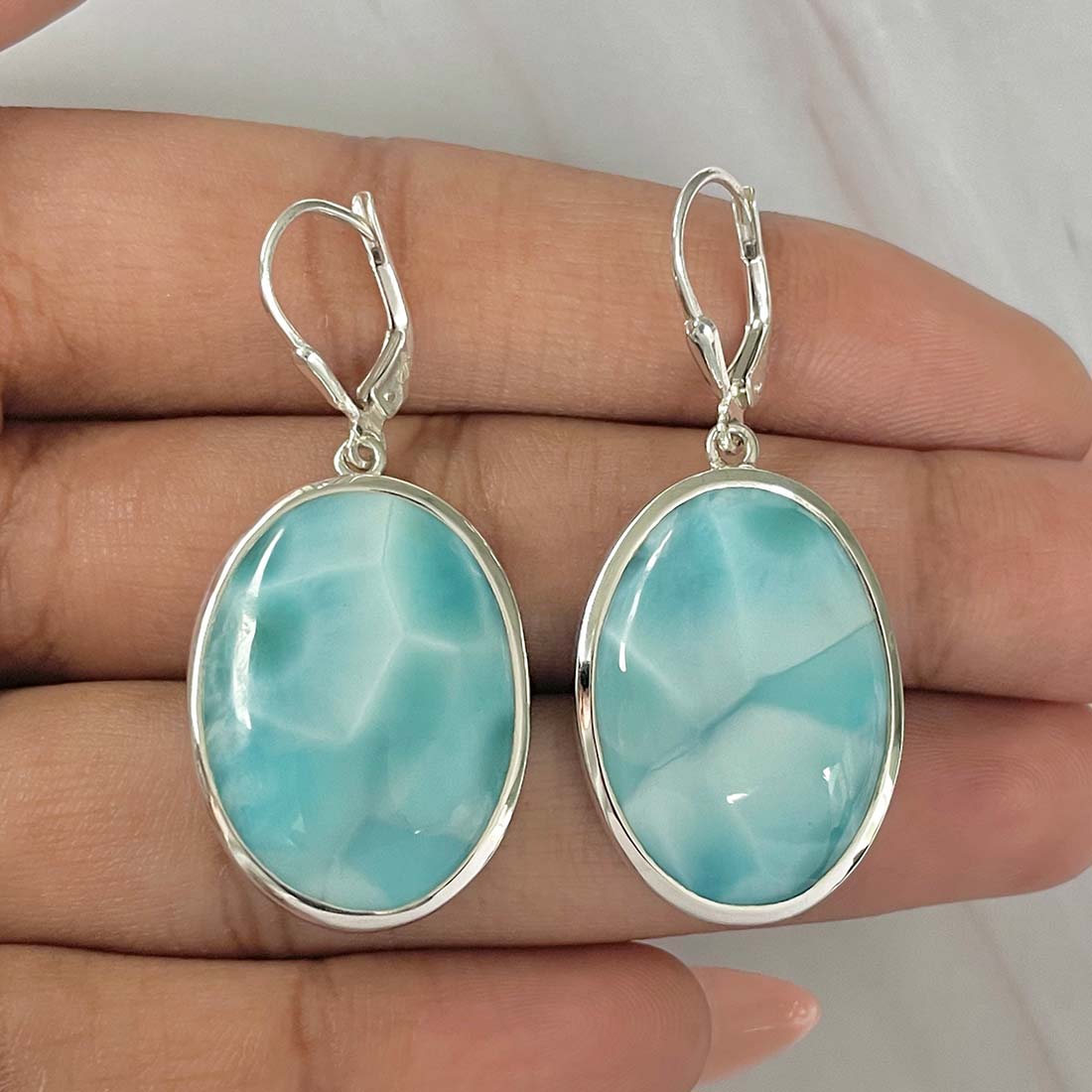 Larimar Earring-(LAR-E-115.)
