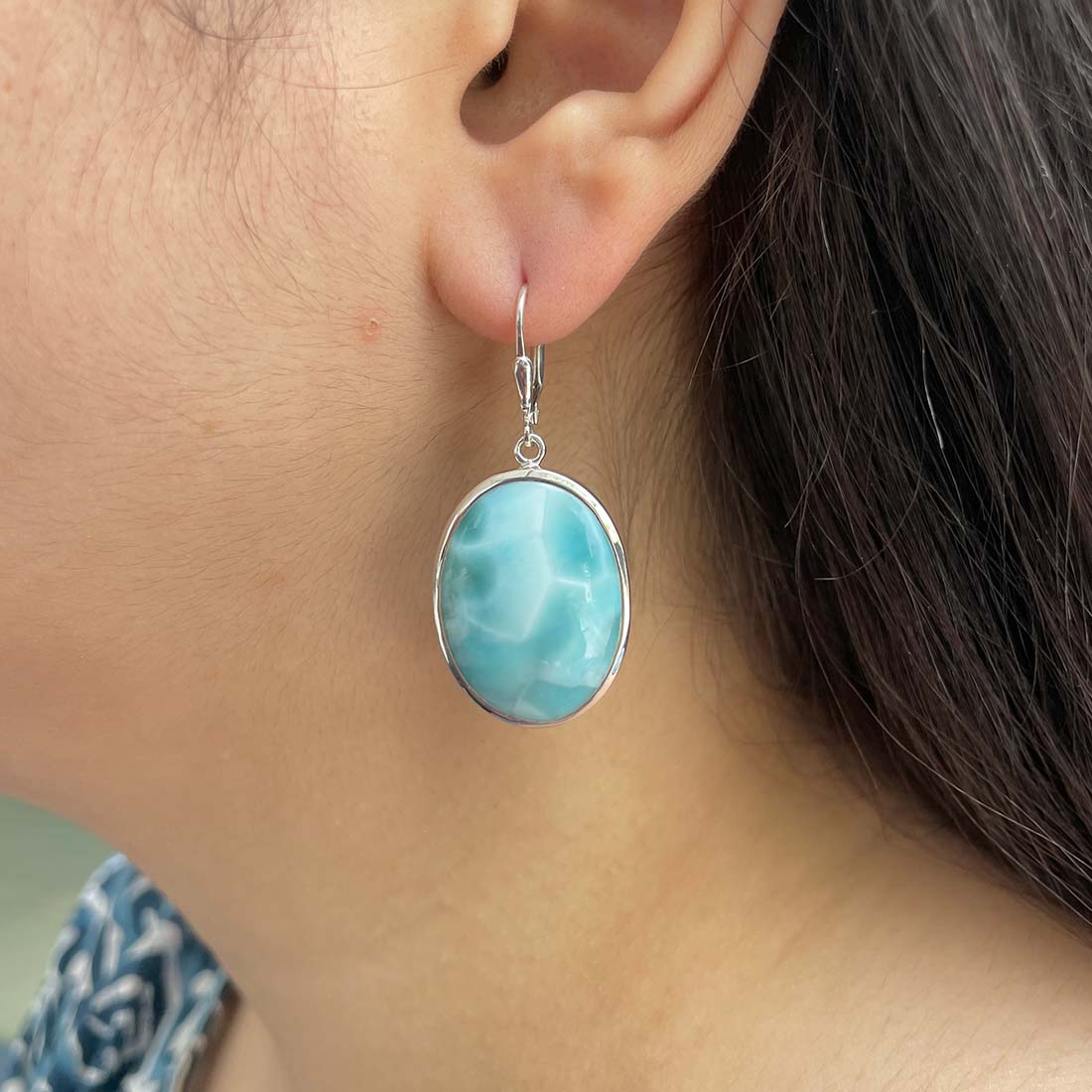 Larimar Earring-(LAR-E-115.)