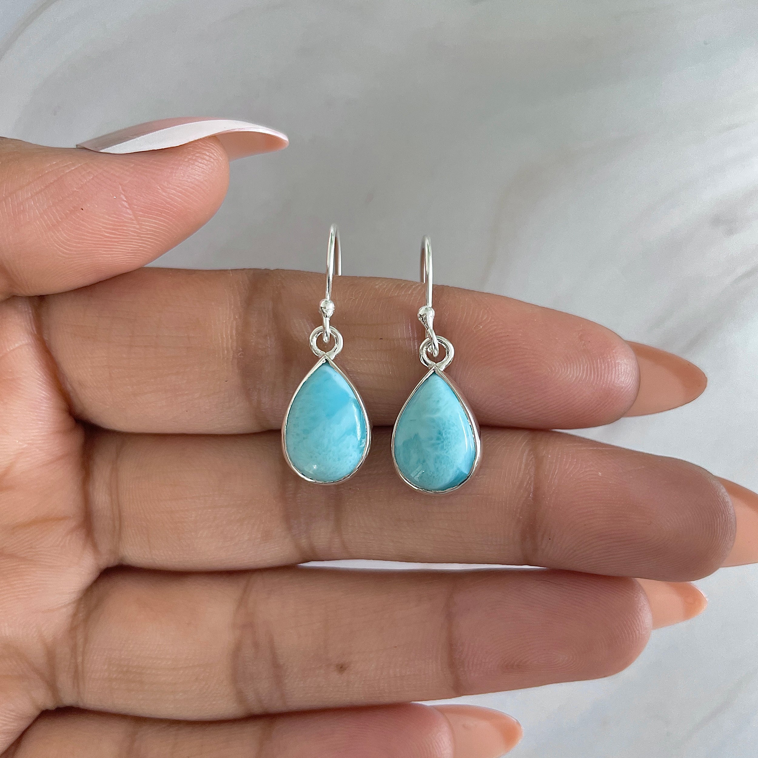 Larimar Earring-(LAR-E-1153.)
