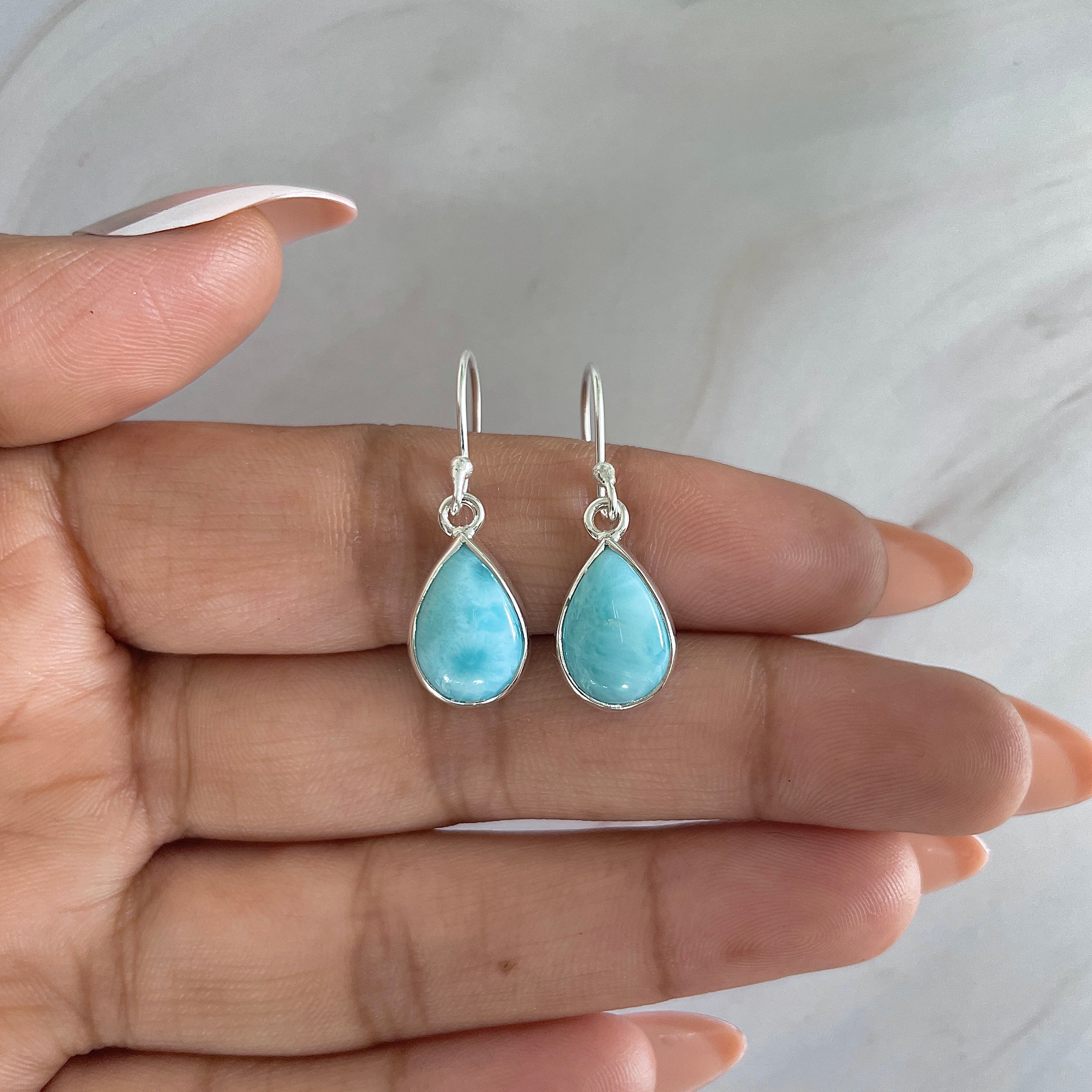 Larimar Earring-(LAR-E-1158.)