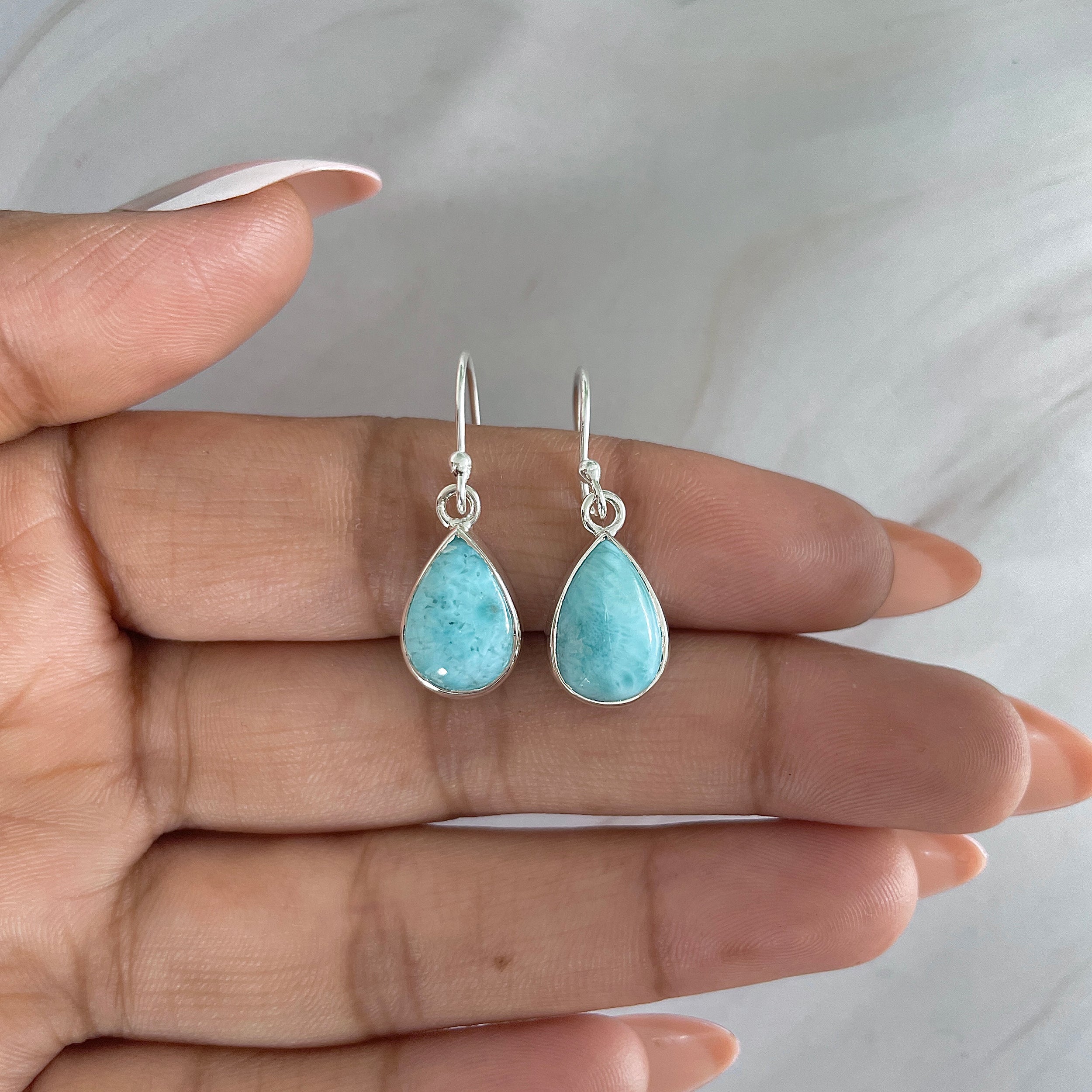 Larimar Earring-(LAR-E-1159.)