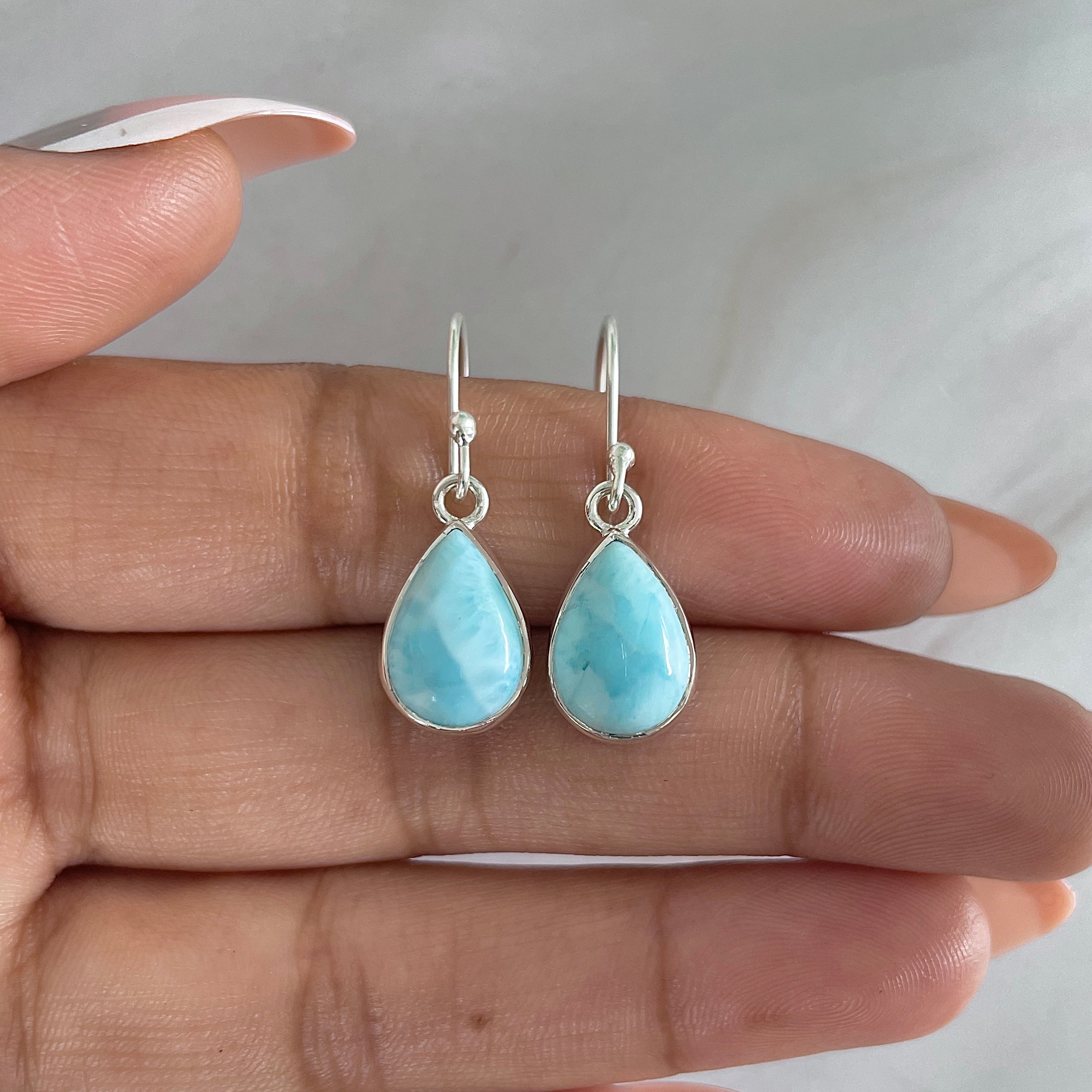 Larimar Earring-(LAR-E-1165.)