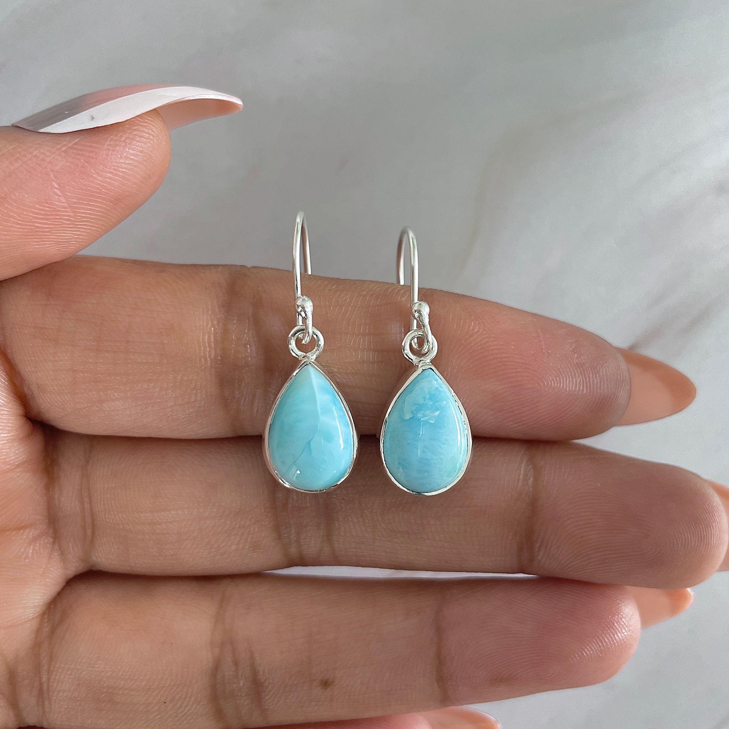 Larimar Earring-(LAR-E-1167.)