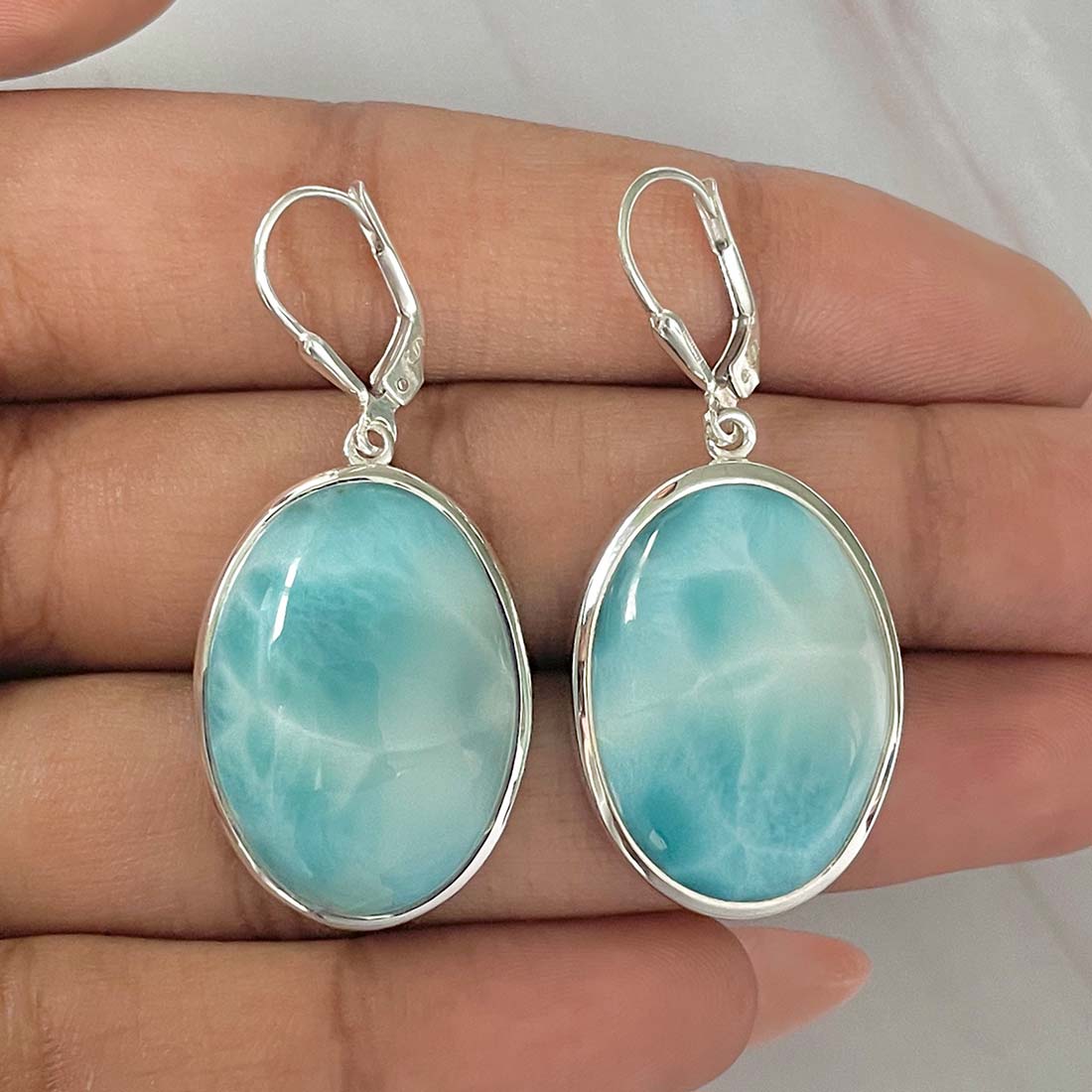 Larimar Earring-(LAR-E-117.)