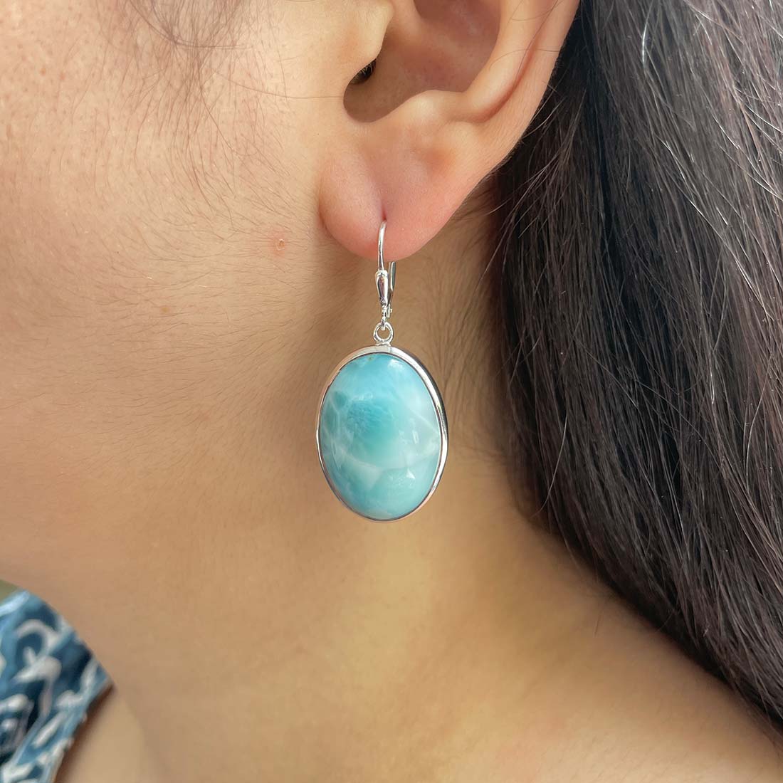 Larimar Earring-(LAR-E-117.)