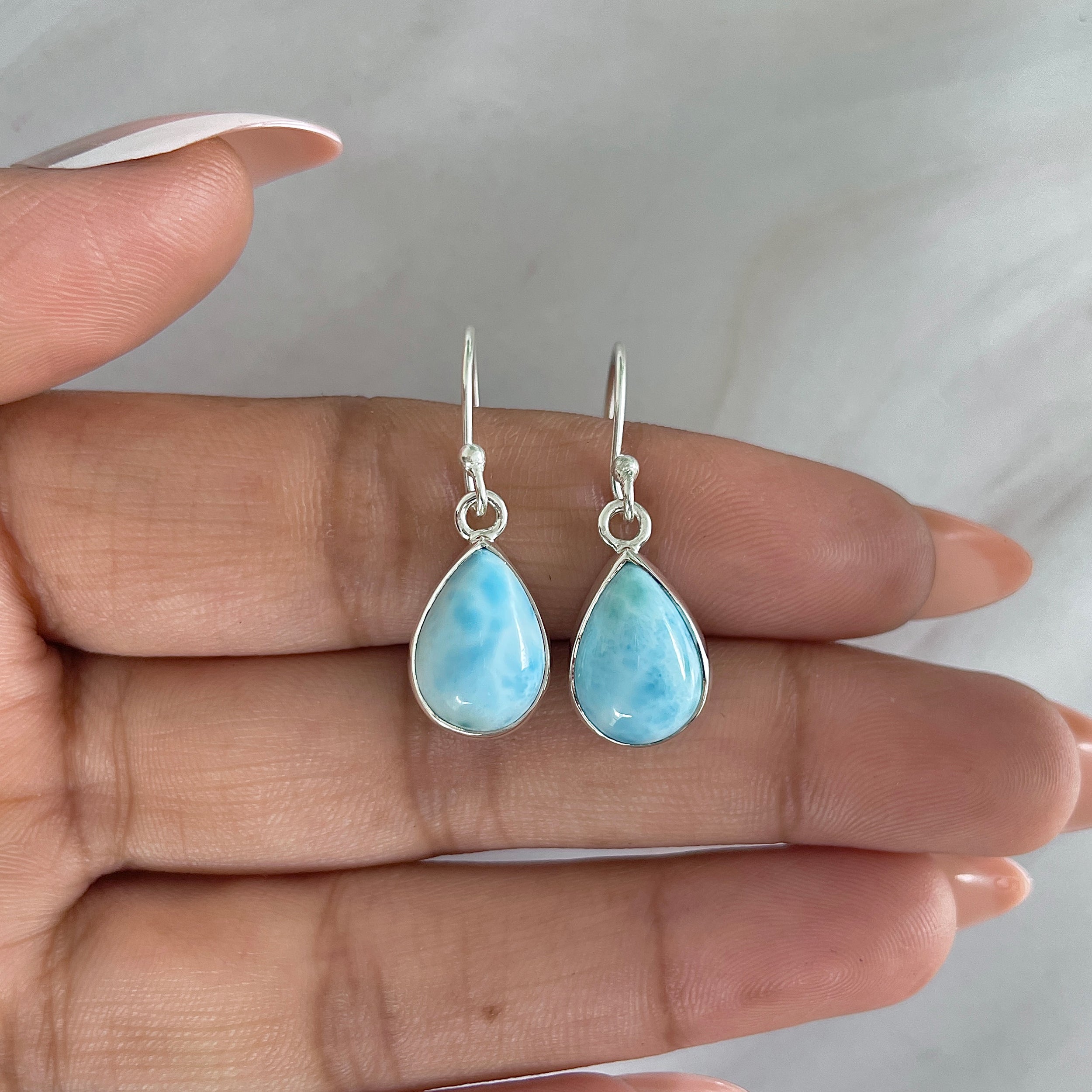 Larimar Earring-(LAR-E-1175.)