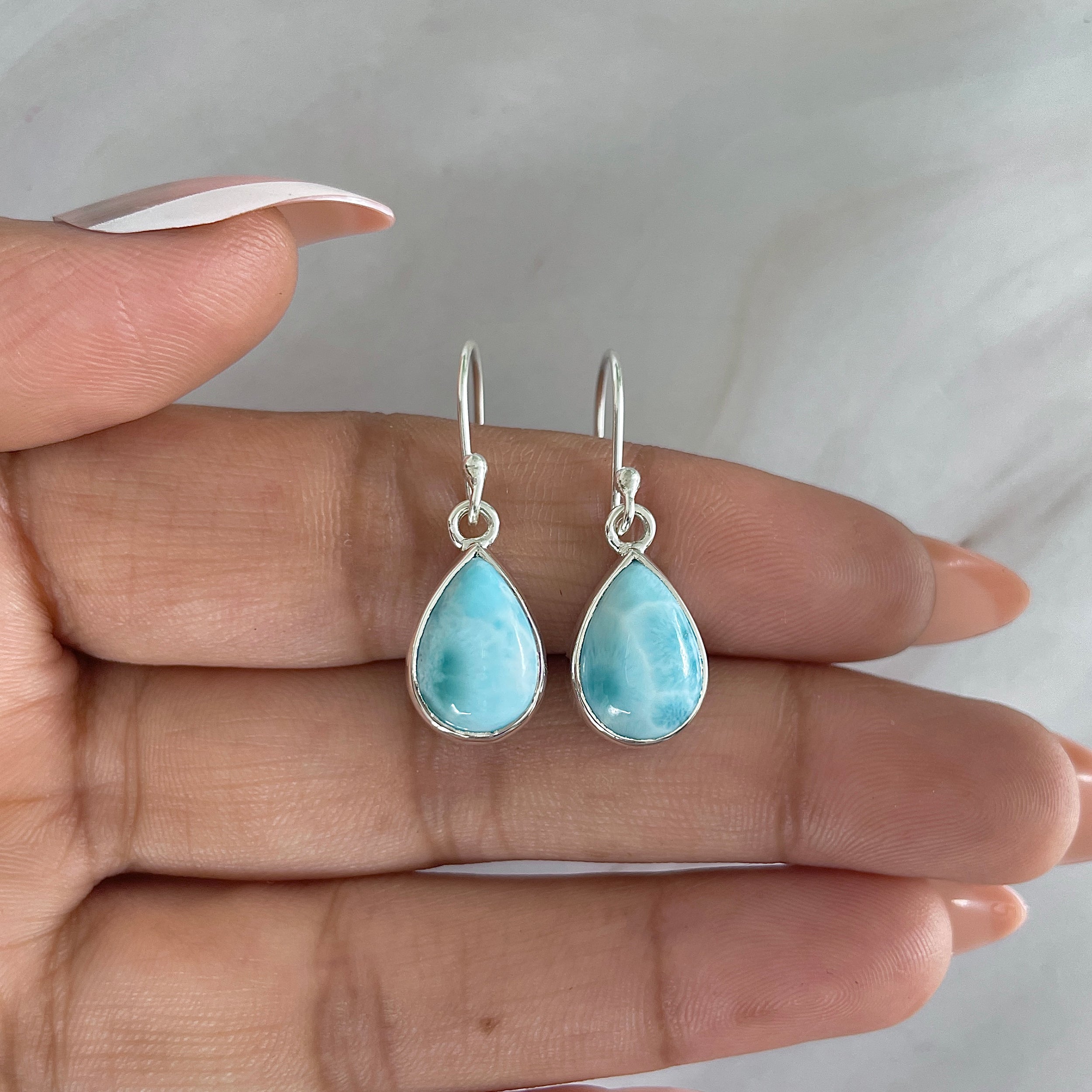 Larimar Earring-(LAR-E-1176.)