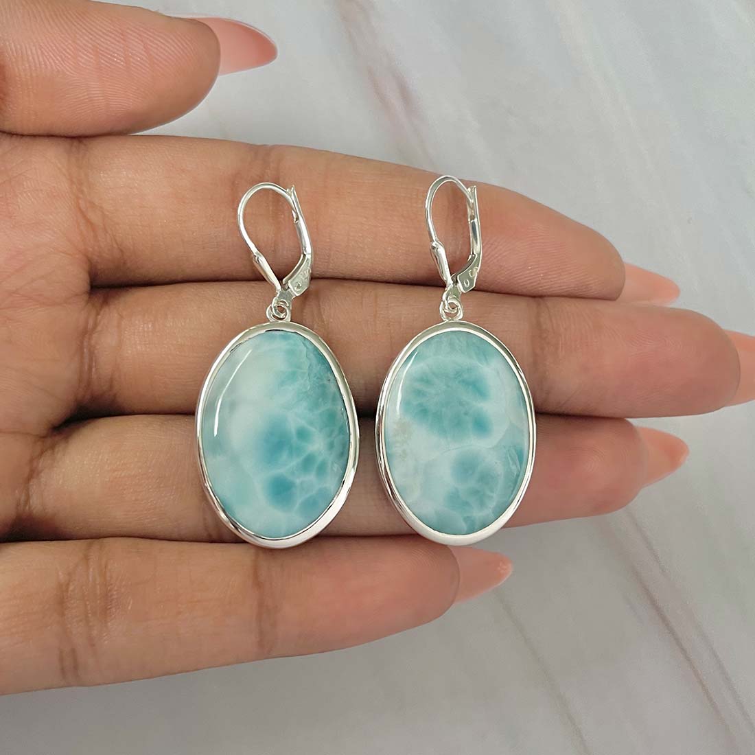 Larimar Earring-(LAR-E-118.)