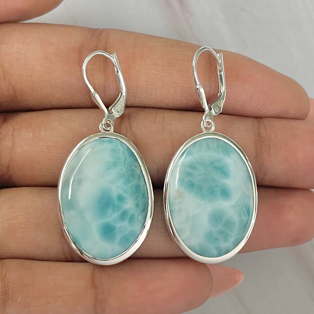 Larimar Earring-(LAR-E-118.)