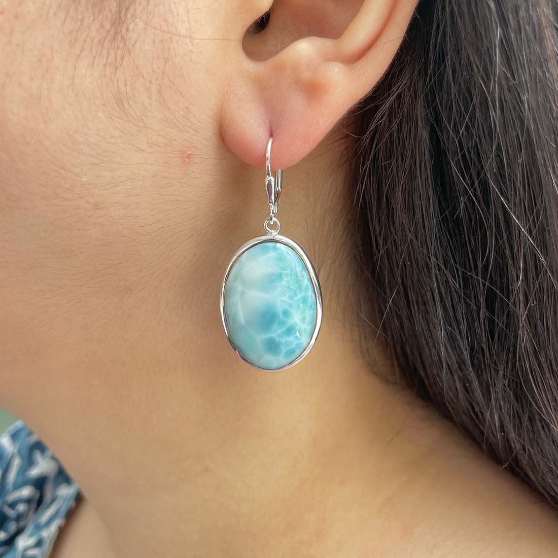 Larimar Earring-(LAR-E-118.)
