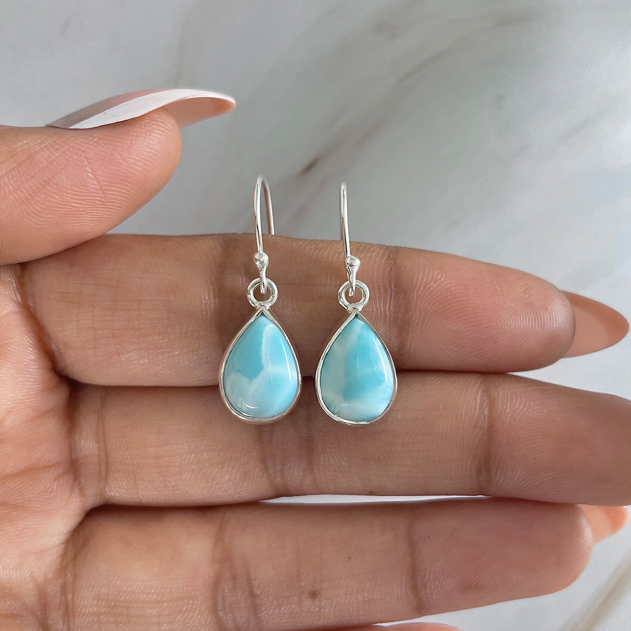 Larimar Earring-(LAR-E-1188.)