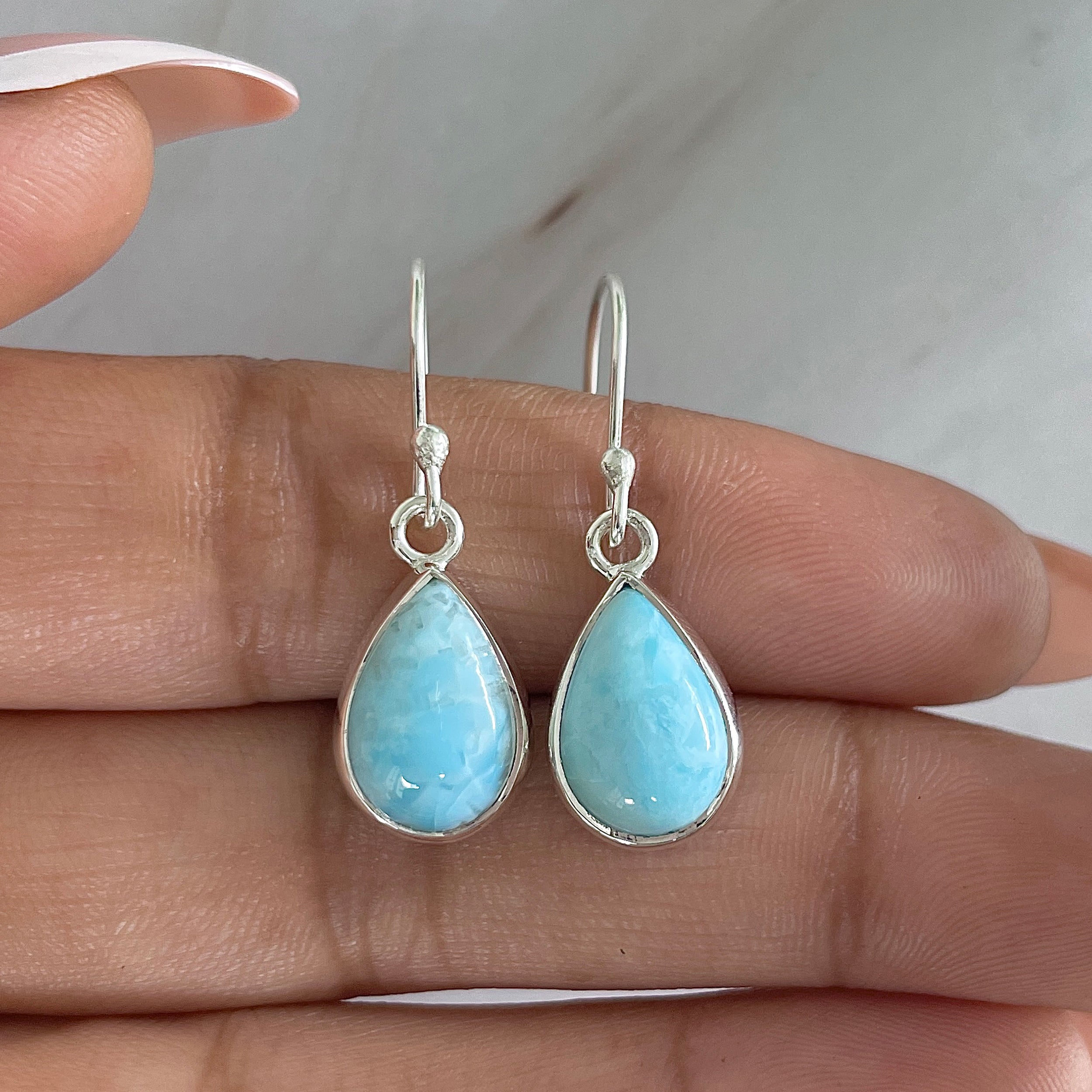 Larimar Earring-(LAR-E-1189.)
