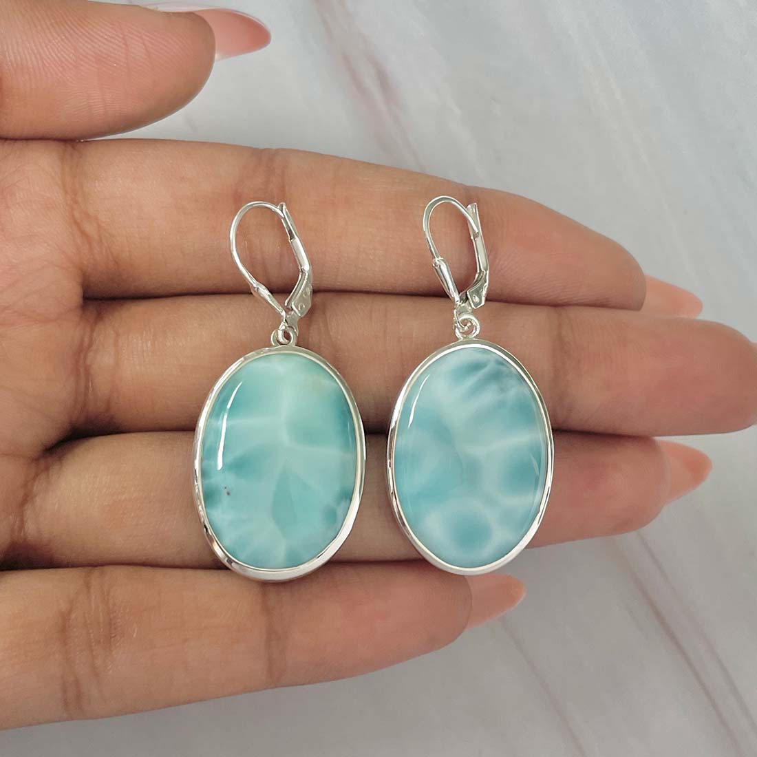 Larimar Earring-(LAR-E-119.)