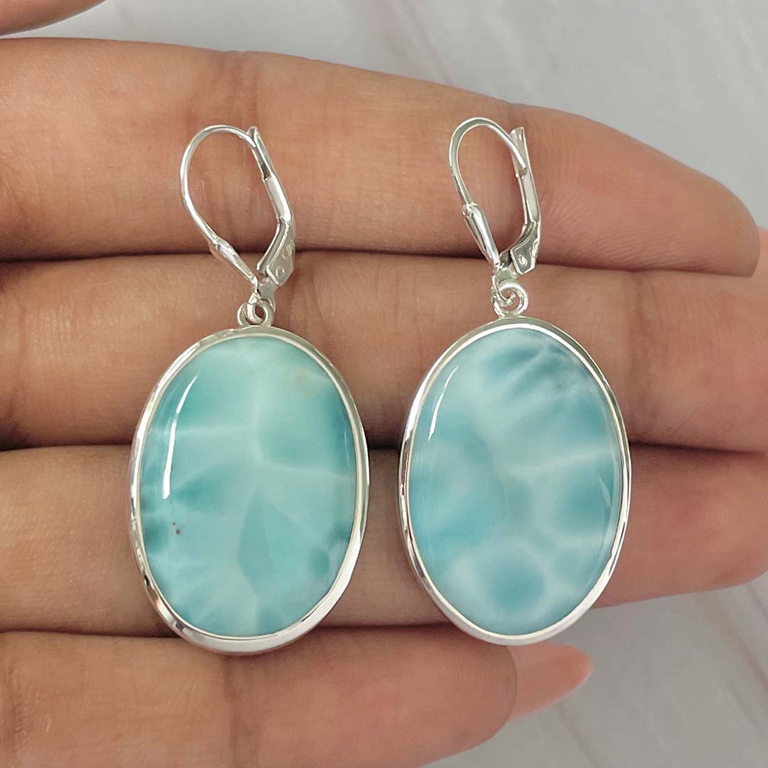 Larimar Earring-(LAR-E-119.)