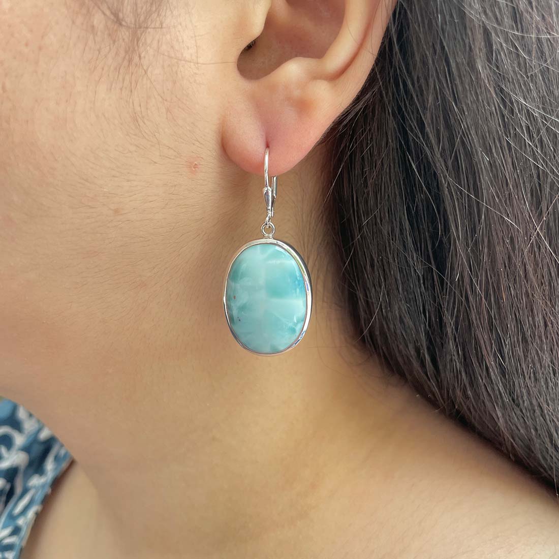 Larimar Earring-(LAR-E-119.)