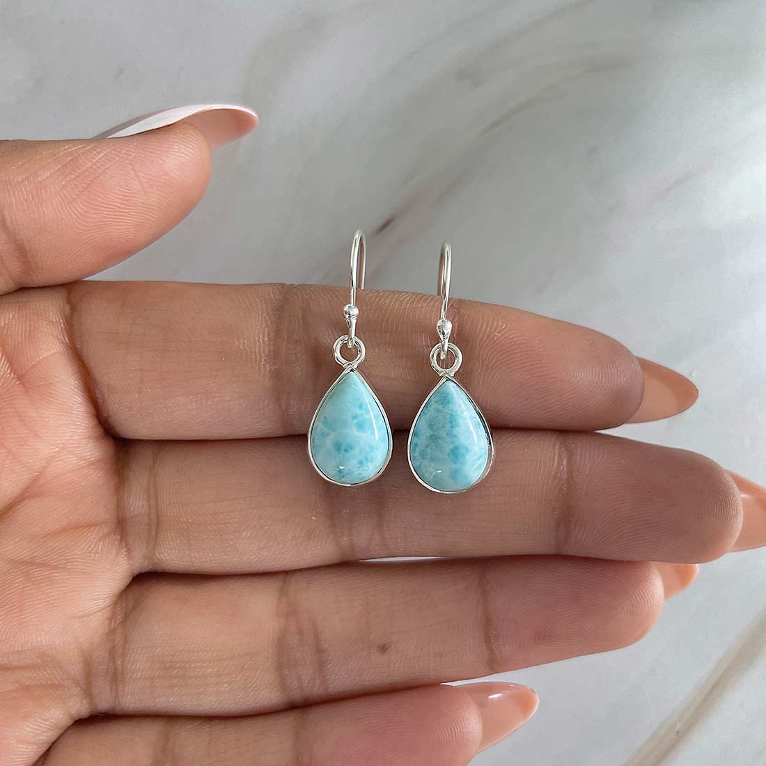 Larimar Earring-(LAR-E-1192.)