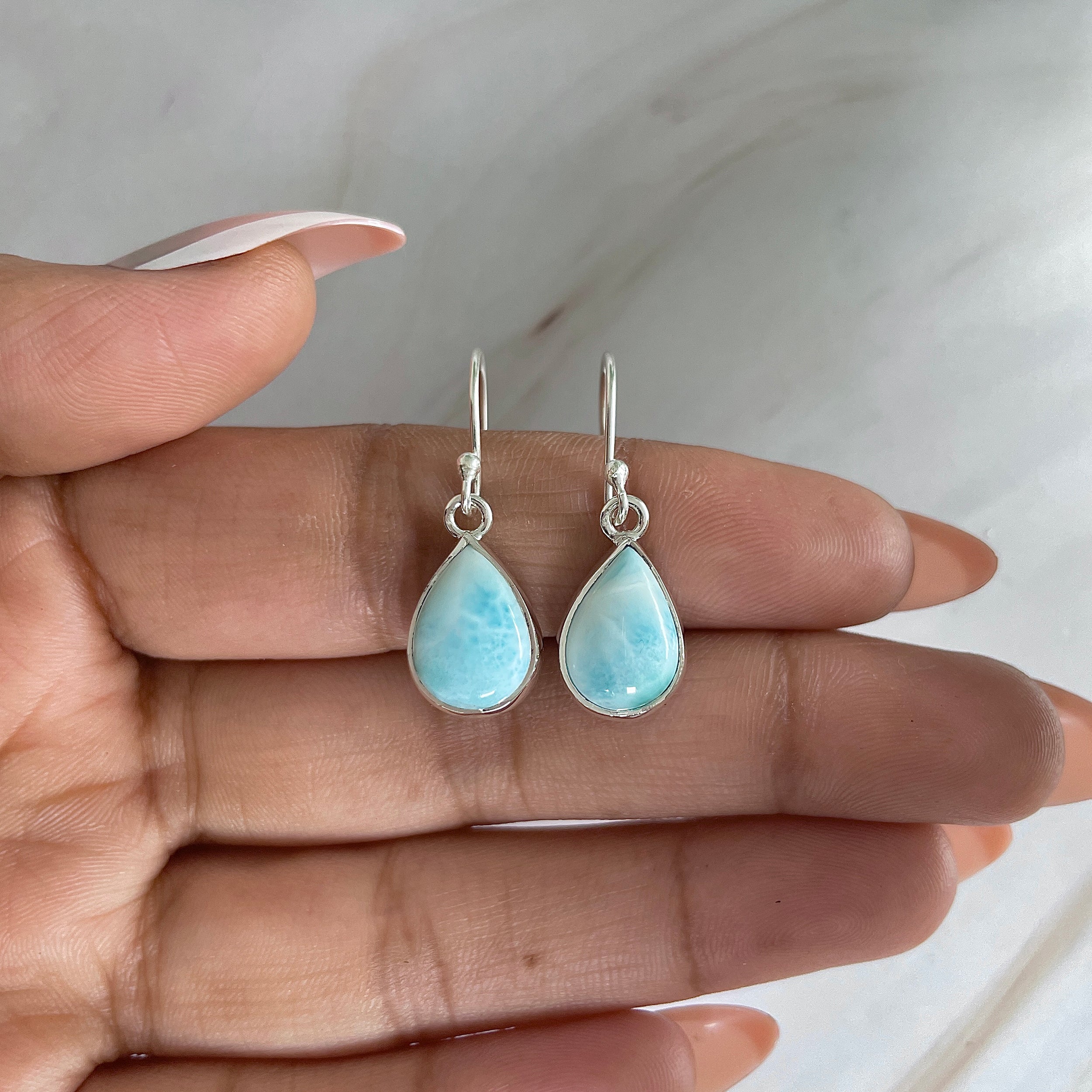 Larimar Earring-(LAR-E-1198.)