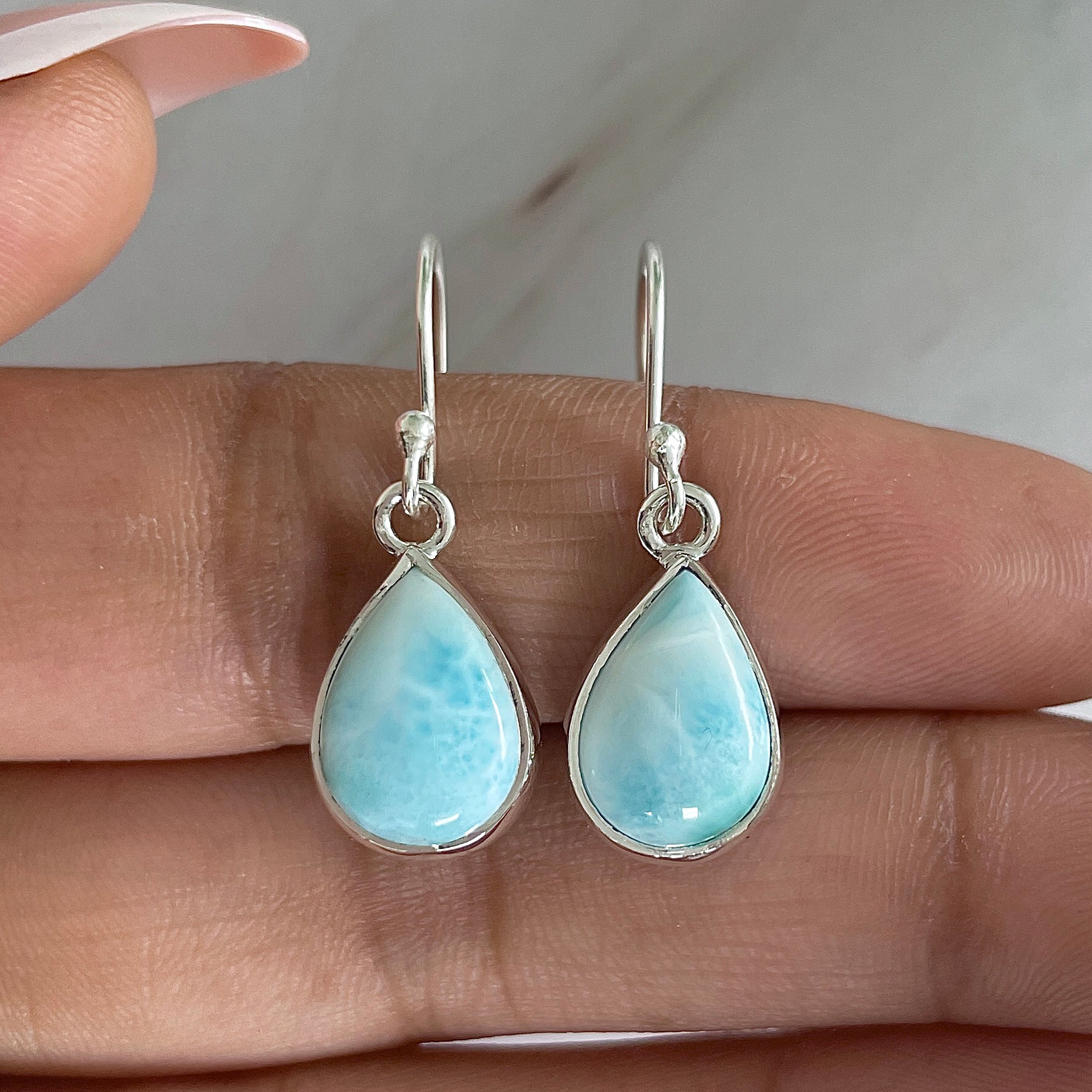 Larimar Earring-(LAR-E-1198.)