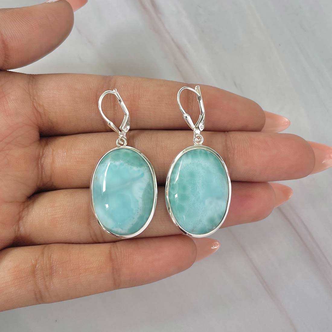 Larimar Earring-(LAR-E-120.)