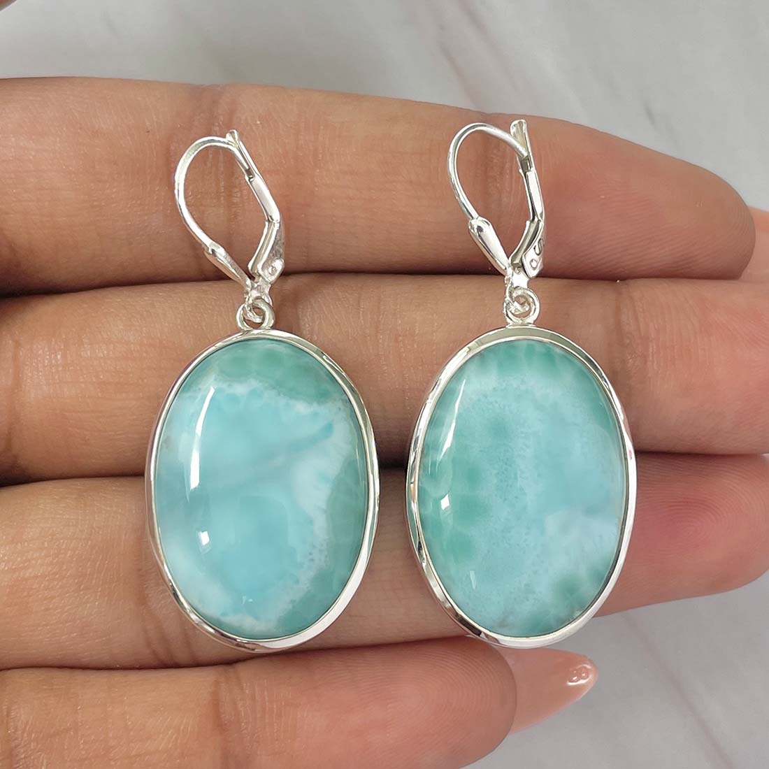 Larimar Earring-(LAR-E-120.)