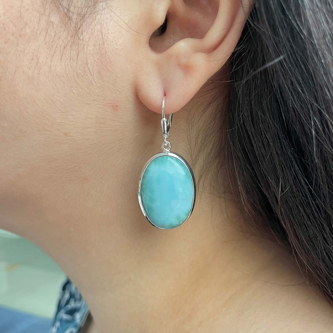 Larimar Earring-(LAR-E-120.)