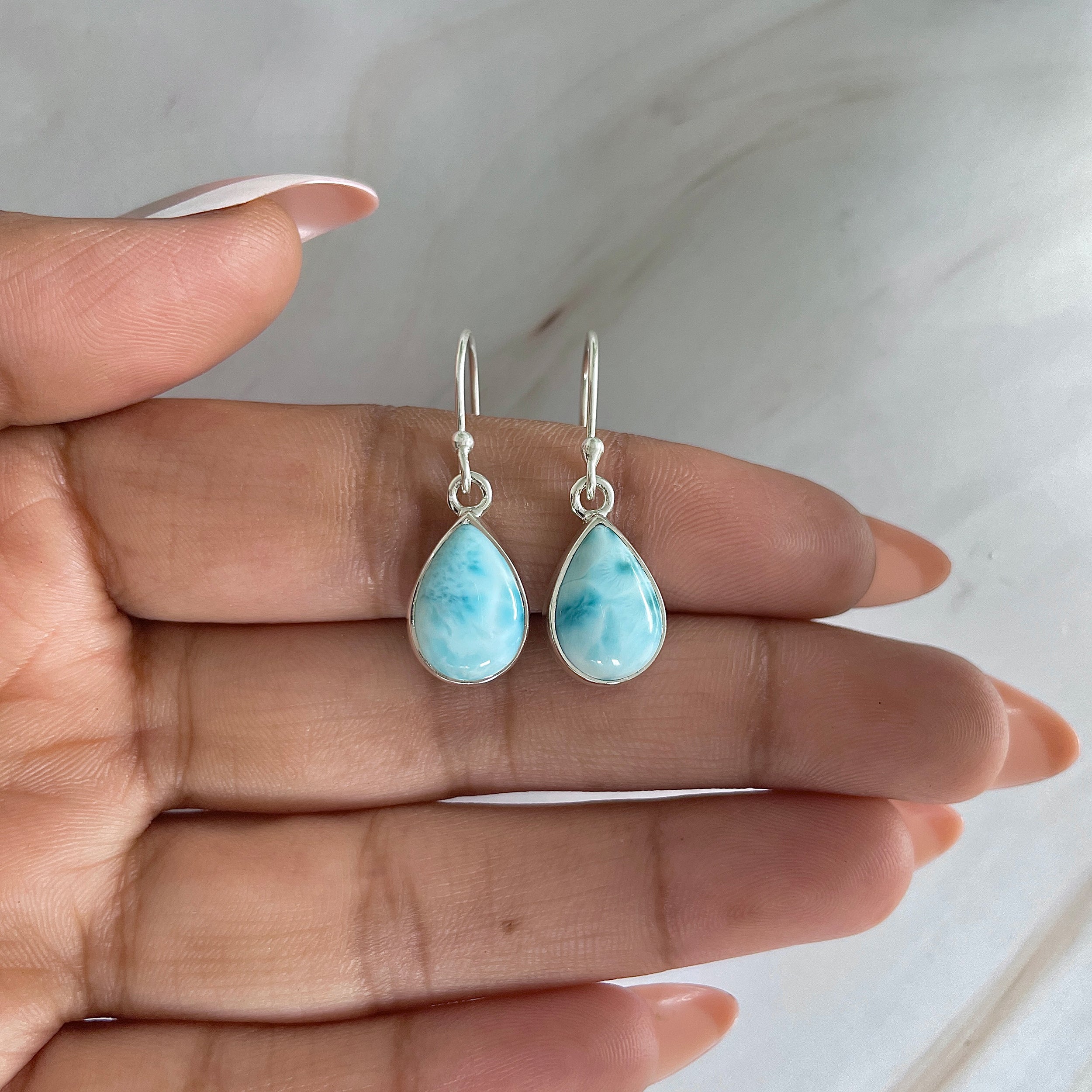 Larimar Earring-(LAR-E-1208.)