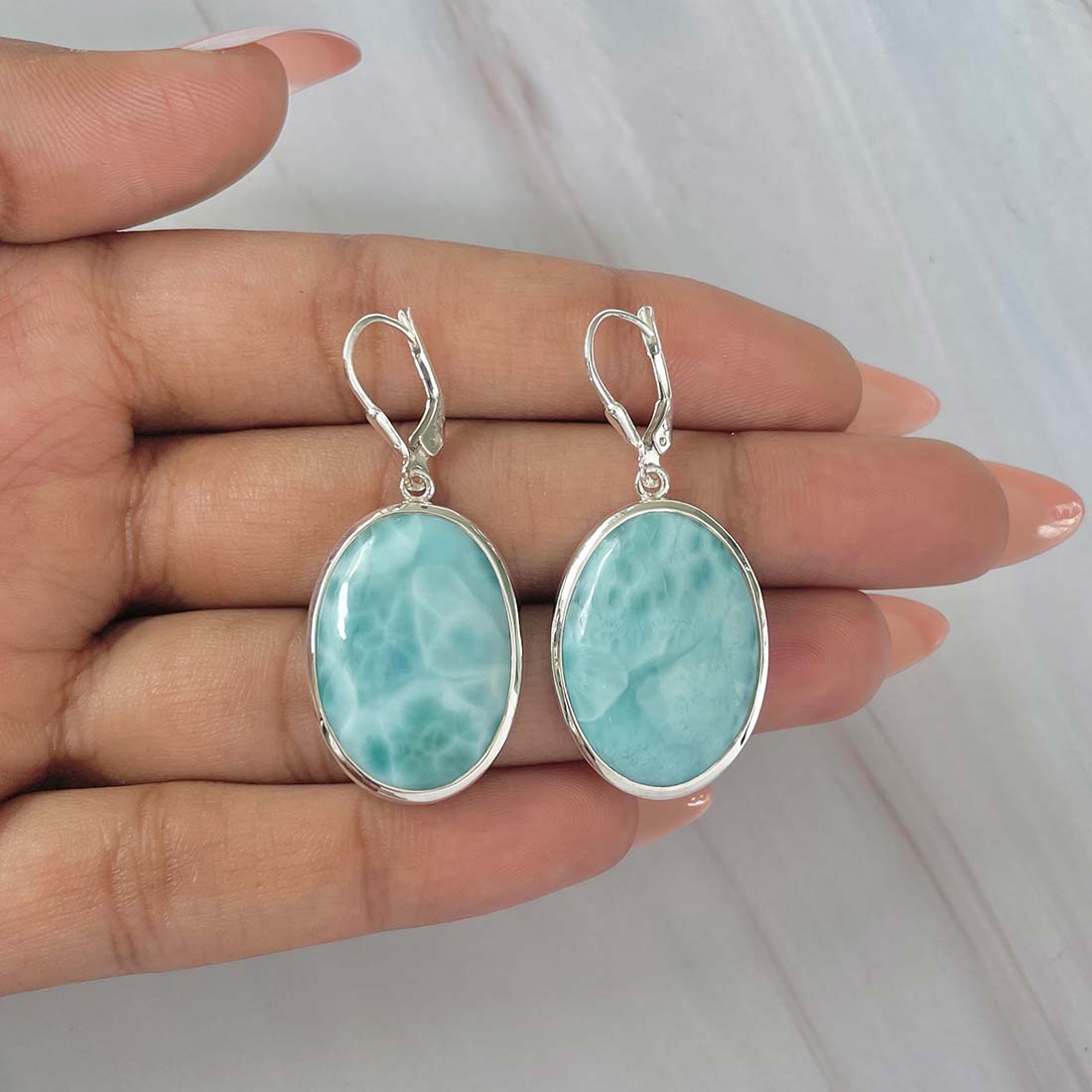 Larimar Earring-(LAR-E-121.)